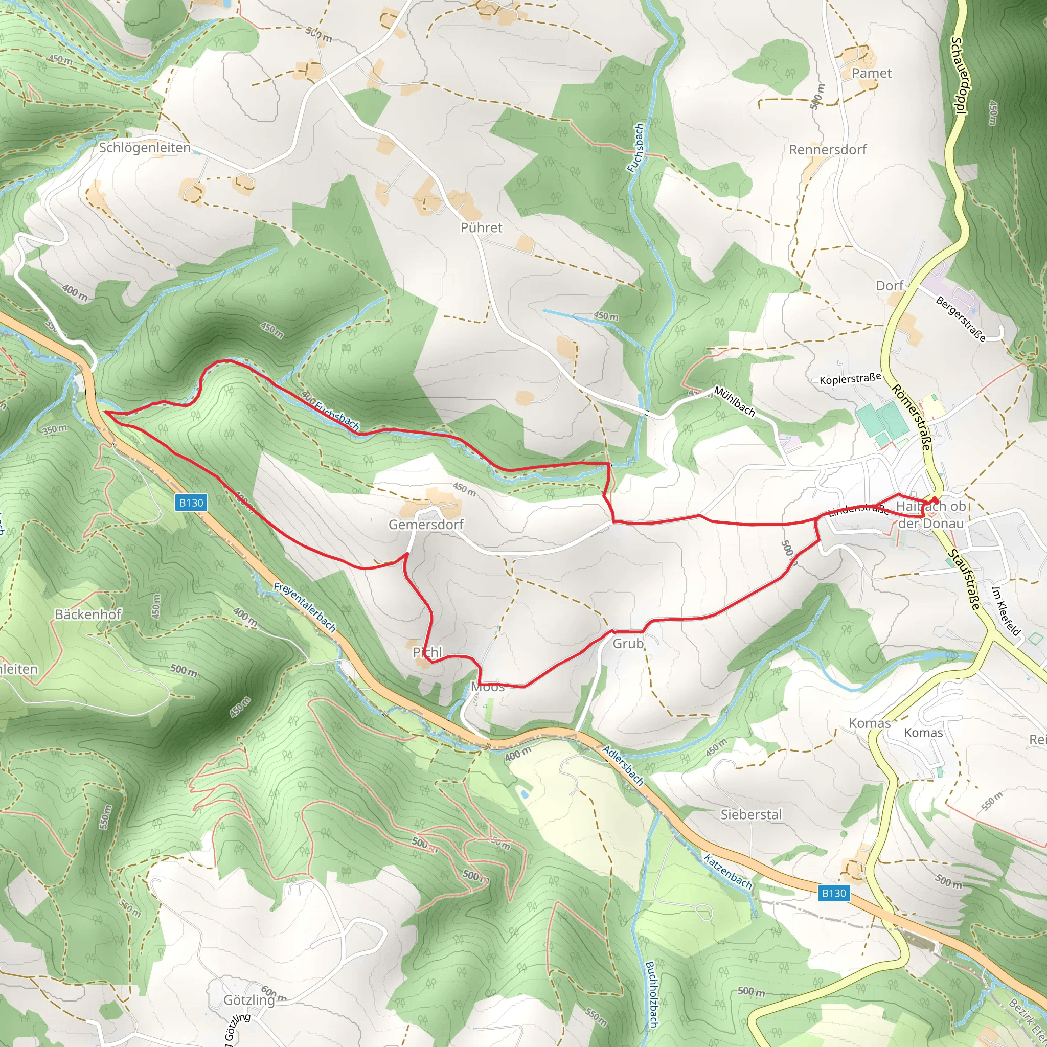 Fuchsbachtal Loop mobile static map