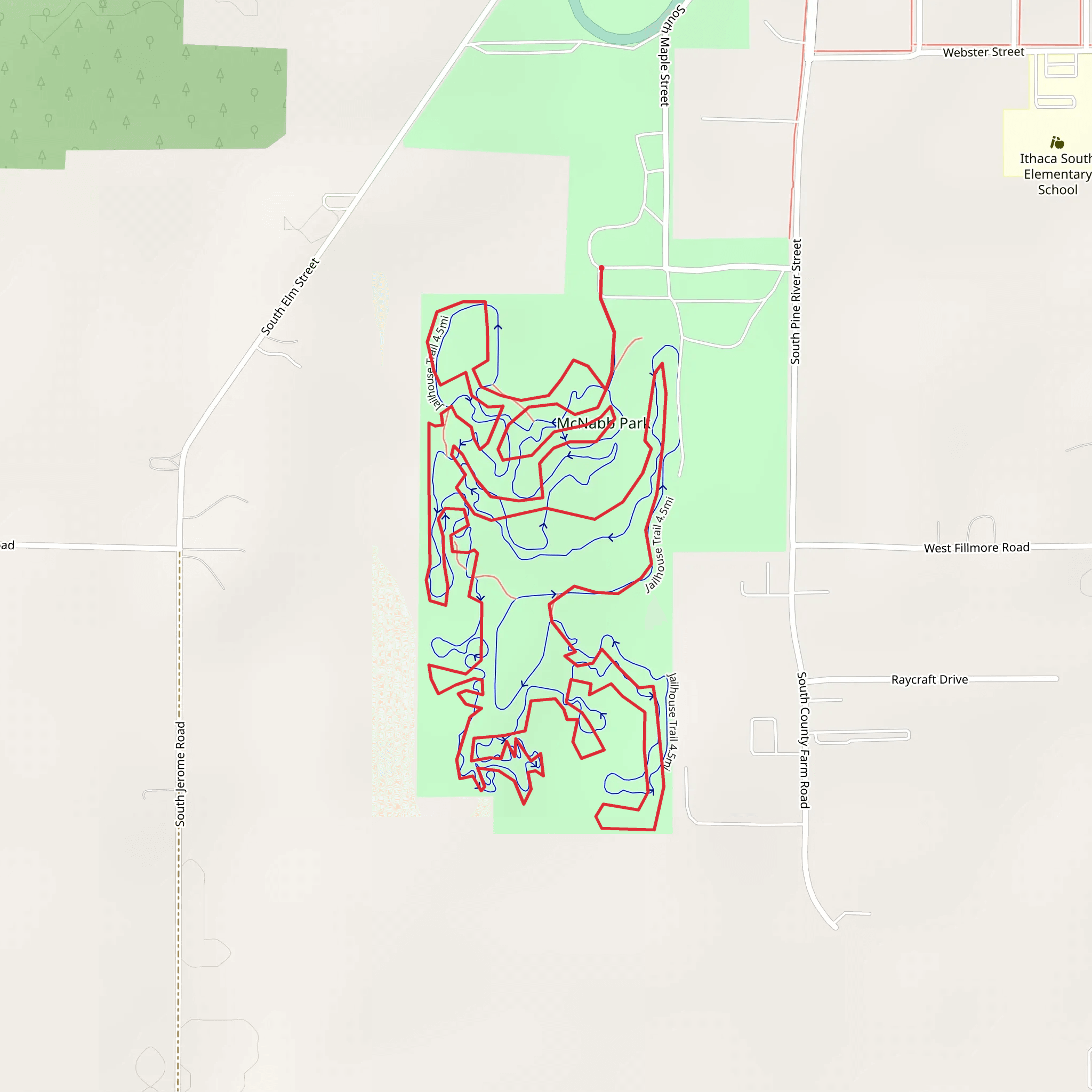 McNabb Park - Jailhouse Trail mobile static map