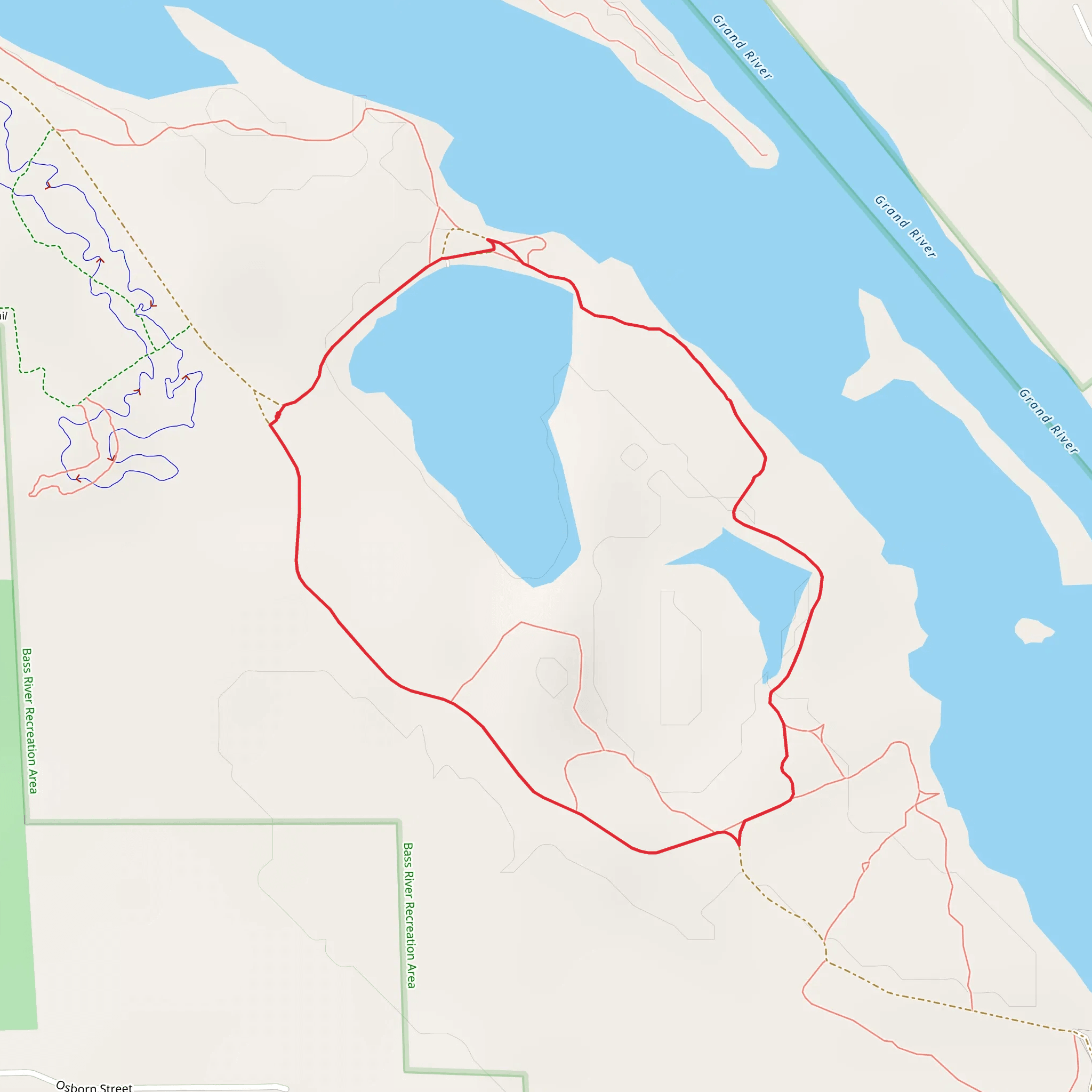 Bass River Recreation and Buddy Pond Loop mobile static map
