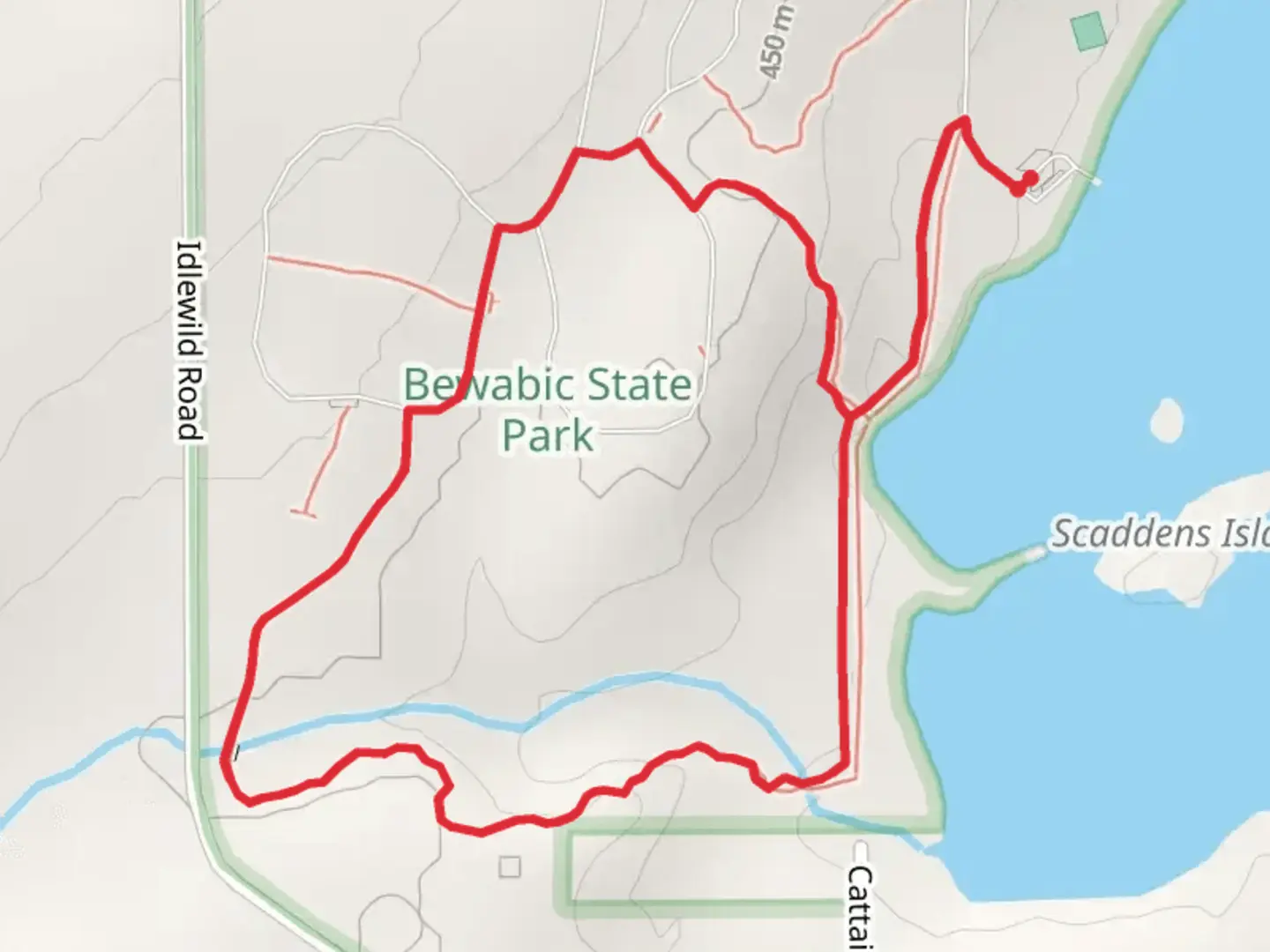 An image depicting the trail First Lake West Shore Loop and its surrounding area.