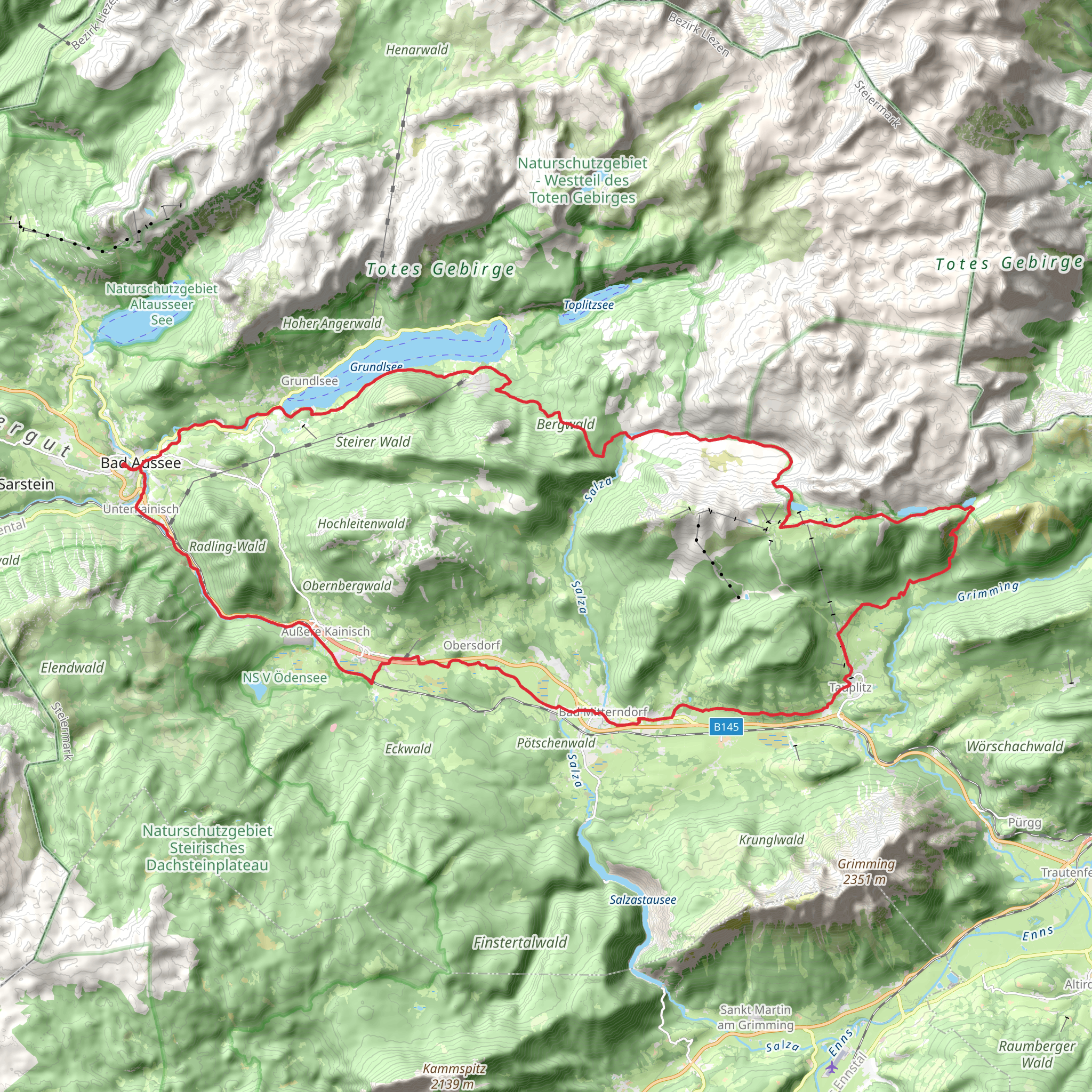 Bad Aussee Loop via Grundlseer Traun mobile static map
