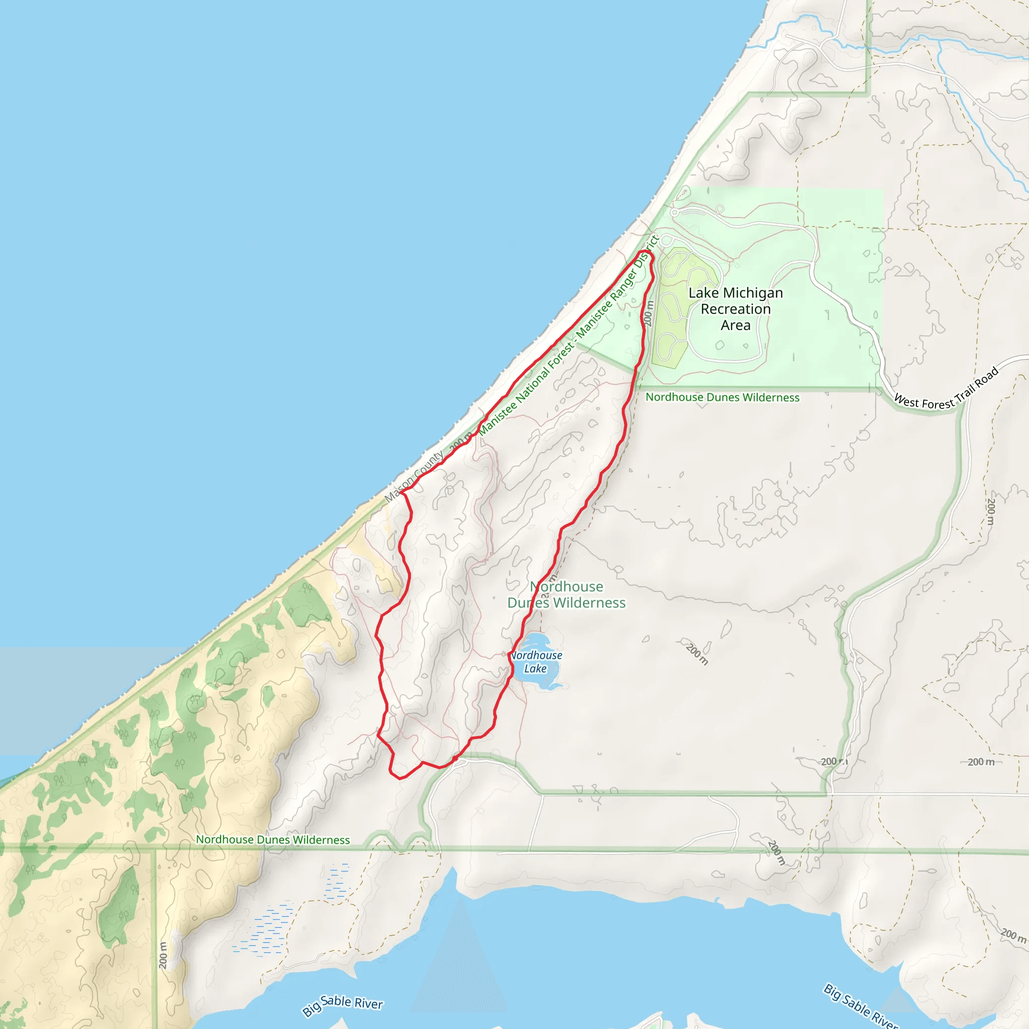 Nordhouse Dunes Beach M9-1 Loop mobile static map