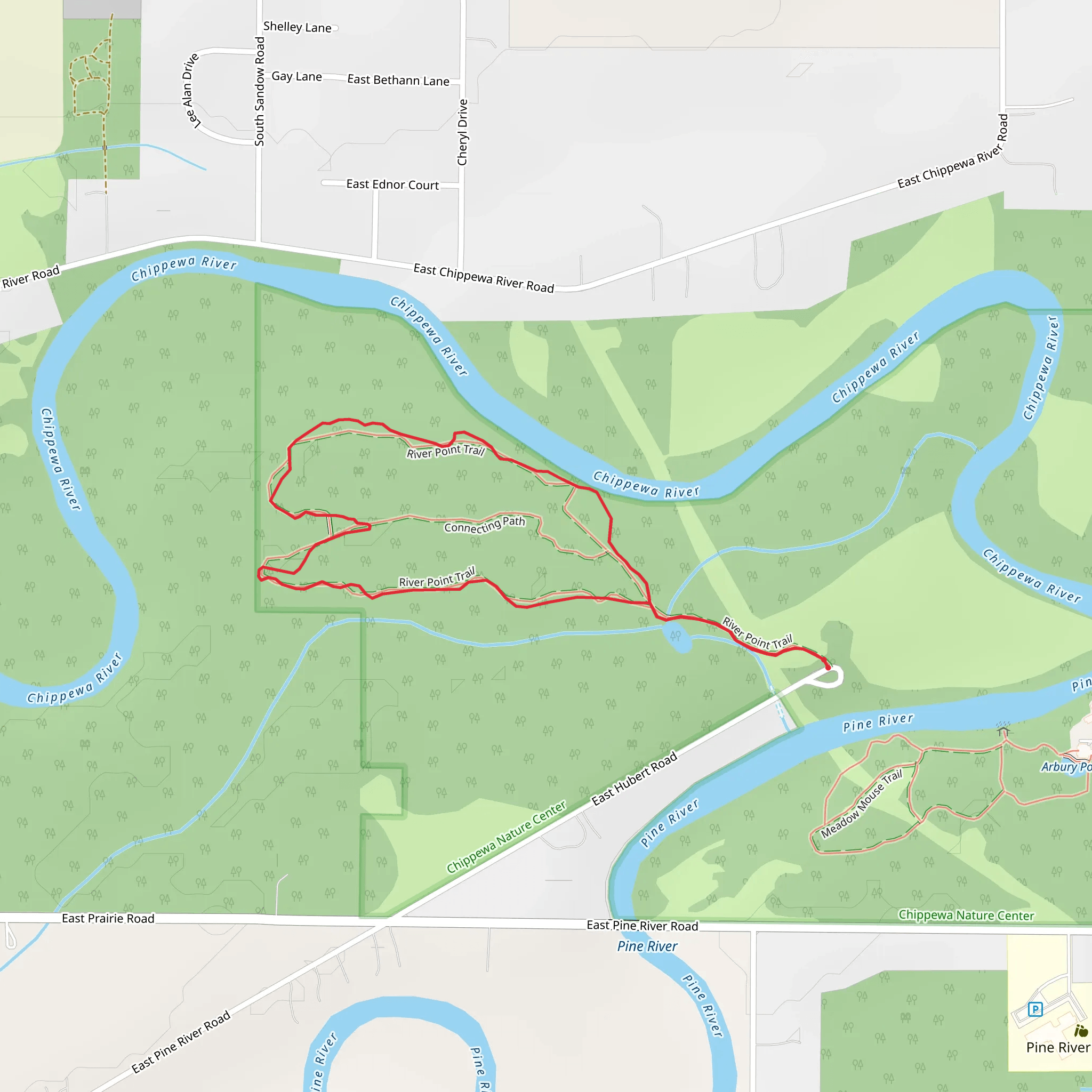 Ridge Point Trail mobile static map