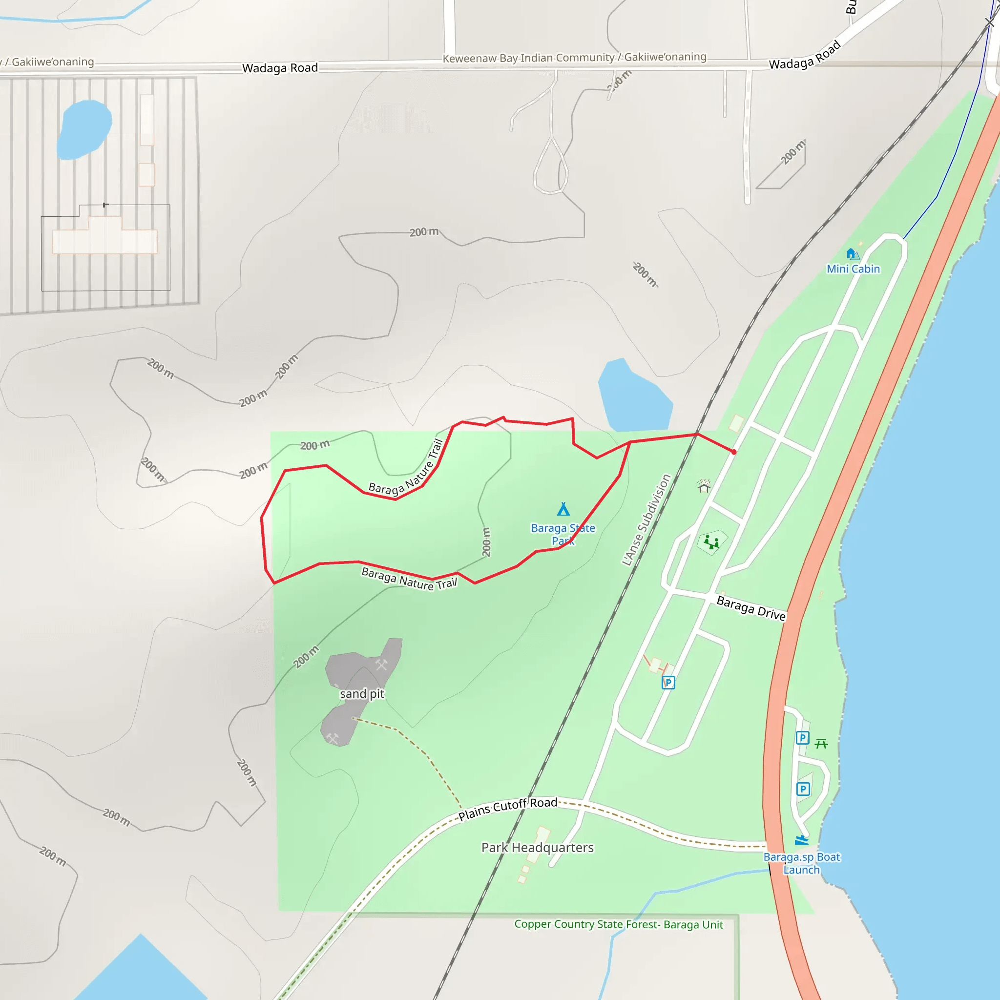 Baraga Nature Loop Trail mobile static map