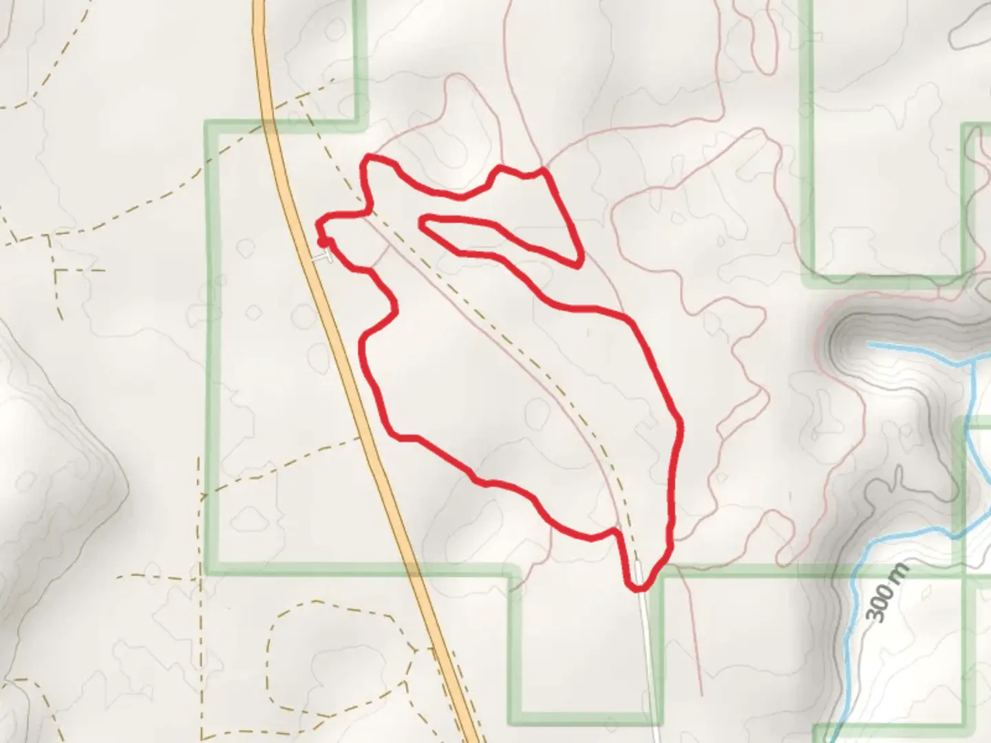 An image depicting the trail Wolverine and Lighted Loop and its surrounding area.
