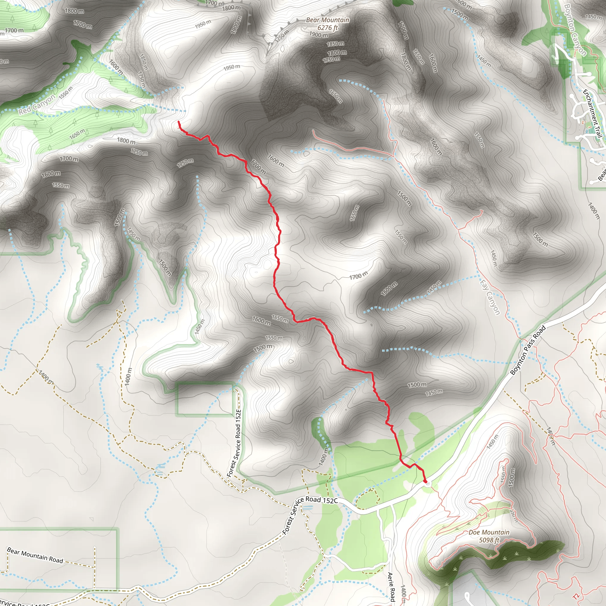 Bear Mountain Trail mobile static map