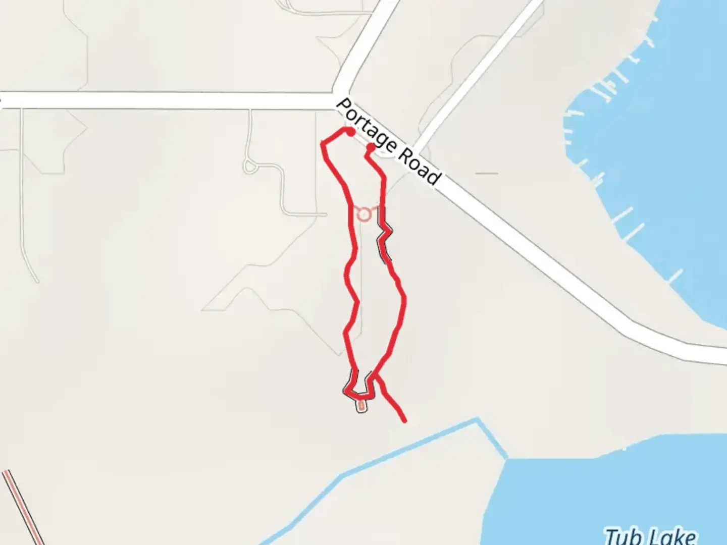 An image depicting the trail Portage Road Loop and its surrounding area.
