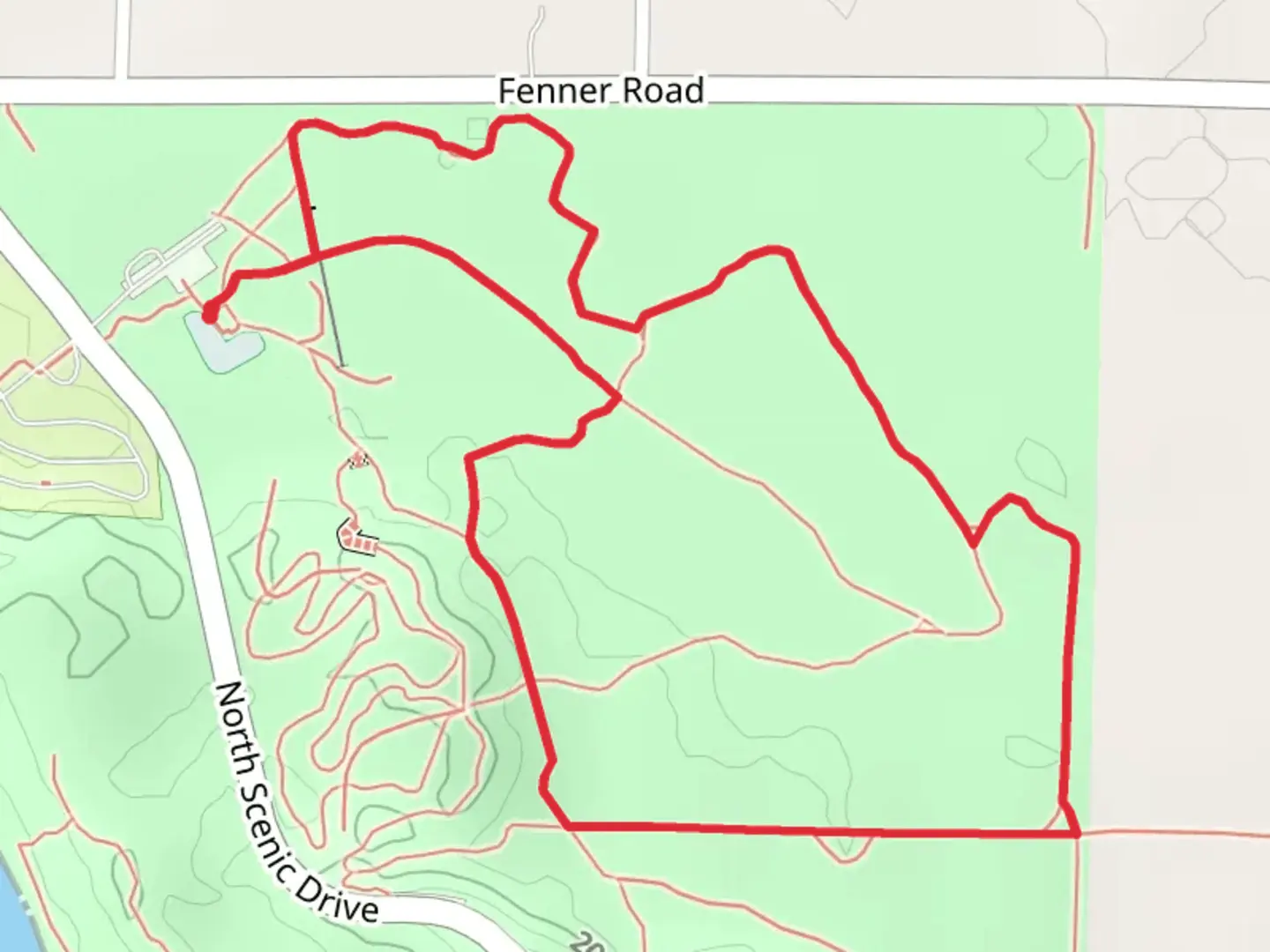 An image depicting the trail North Scenic Drive Loop - East and its surrounding area.