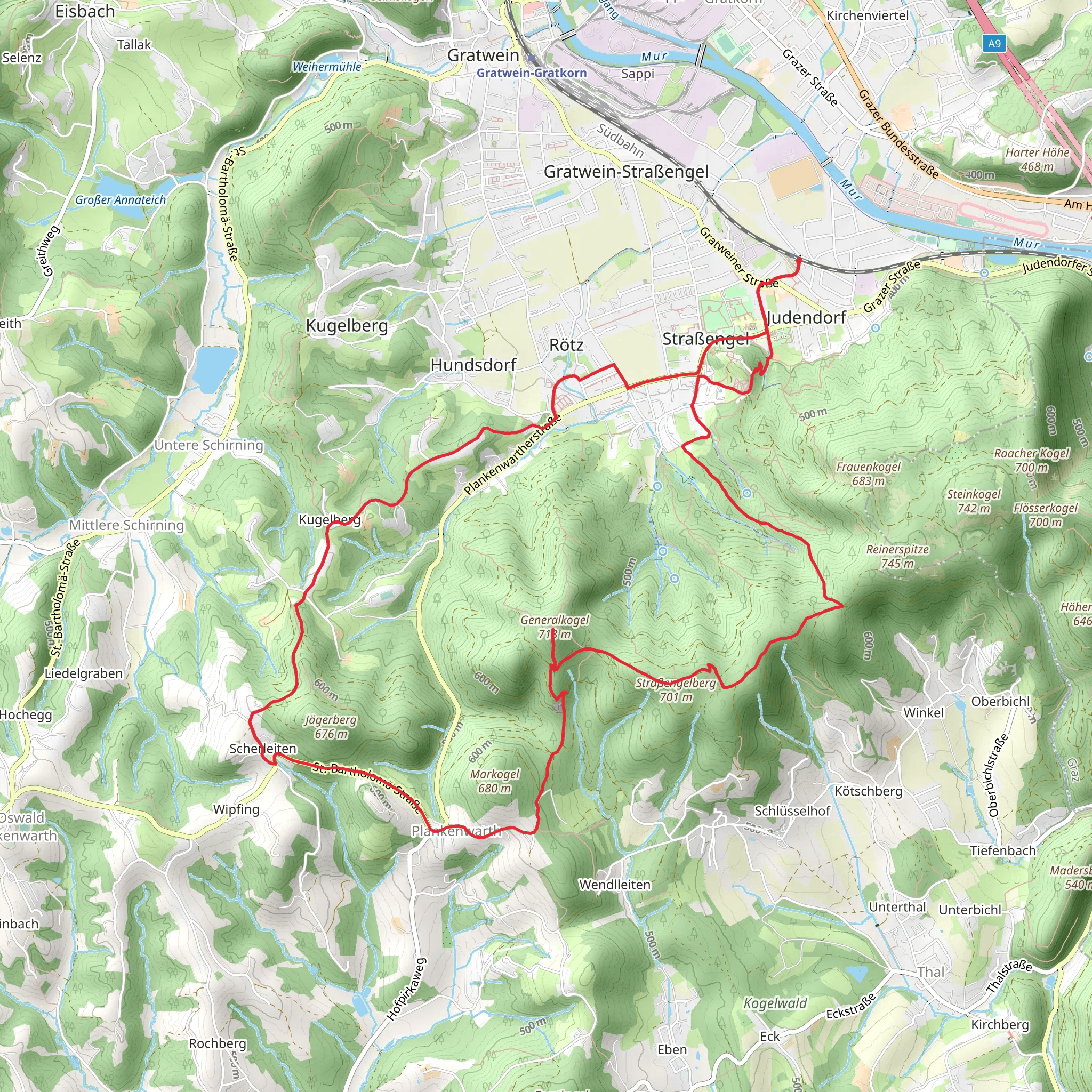 Strassengel Loop Trail mobile static map