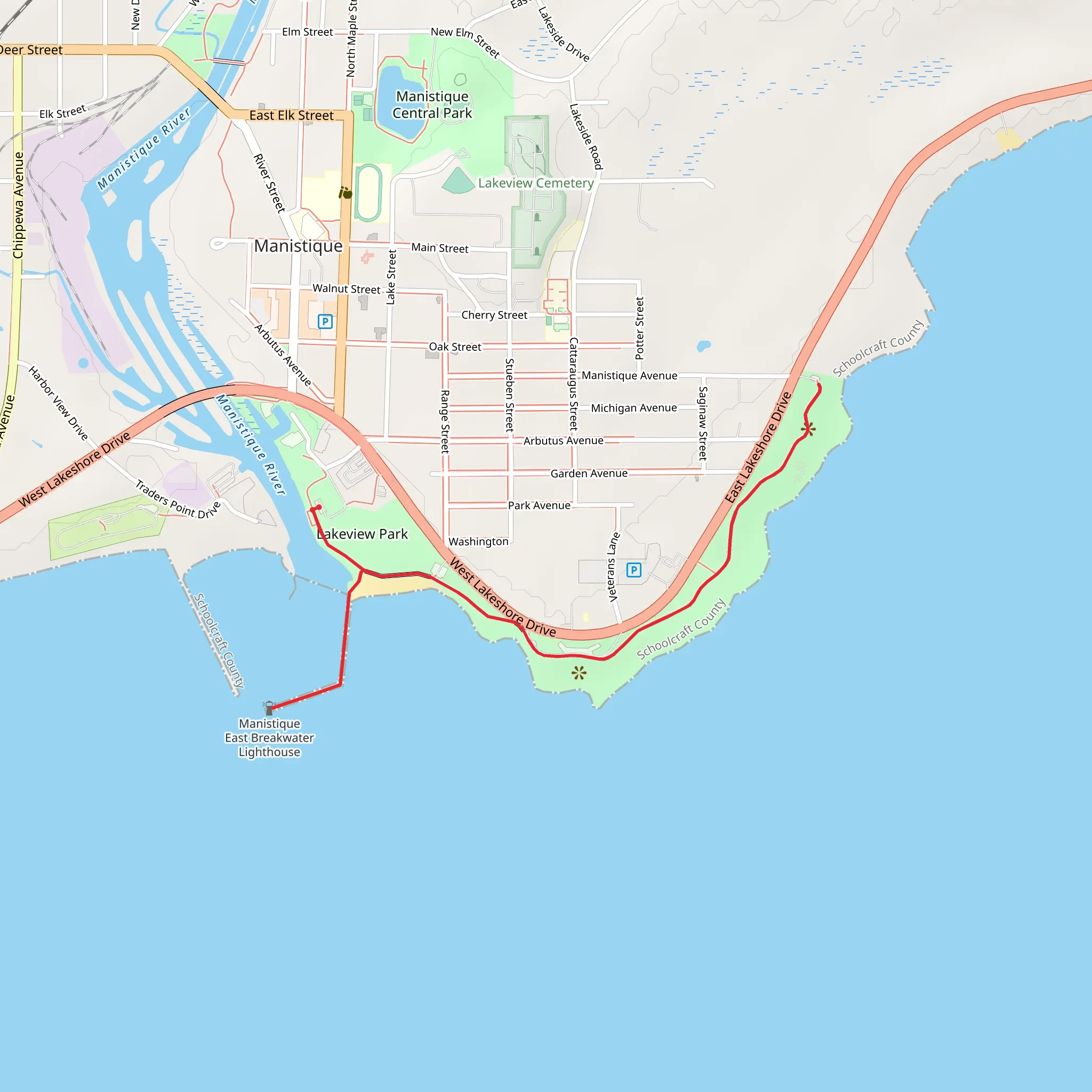 Manistique Boardwalk mobile static map