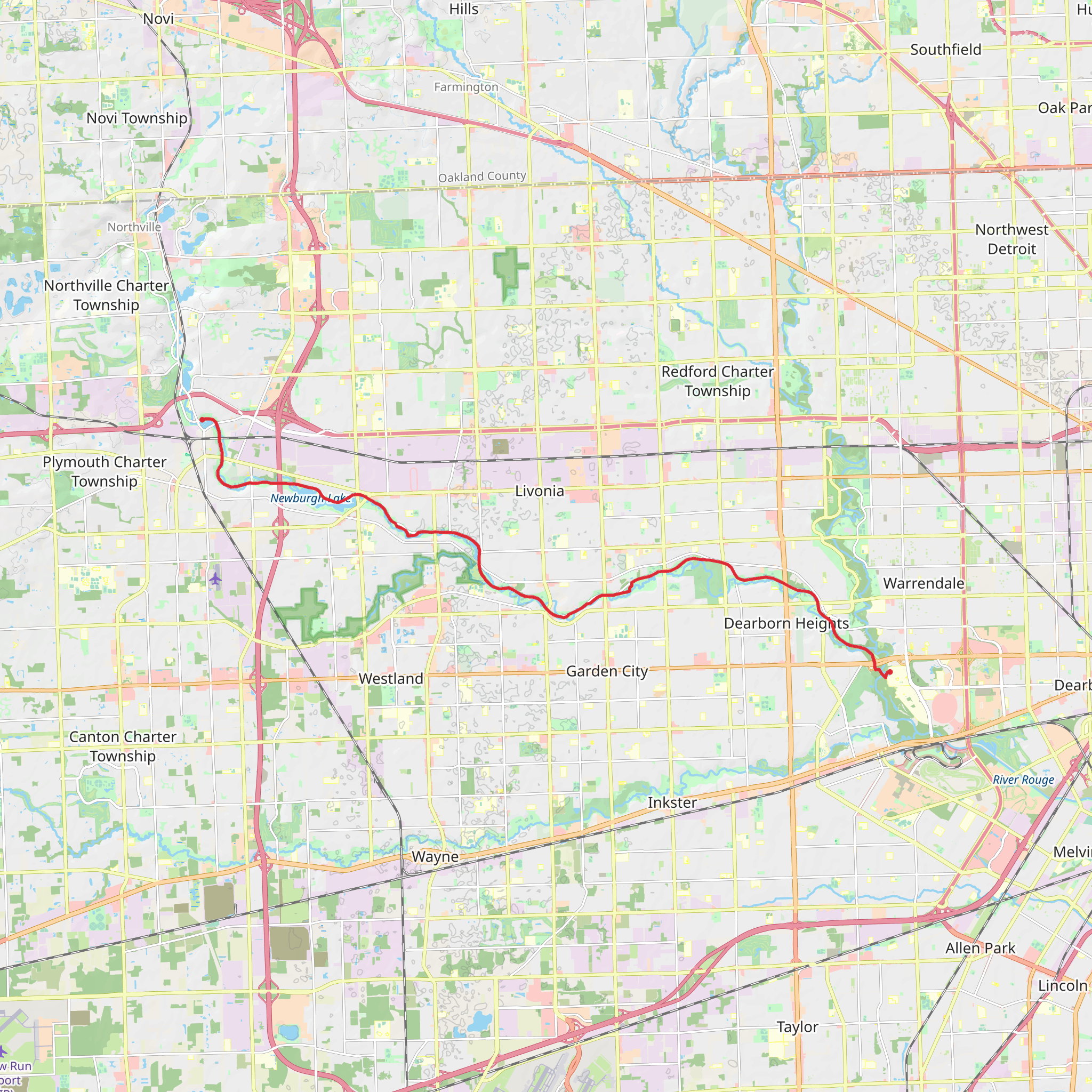 Hines Park Trail mobile static map