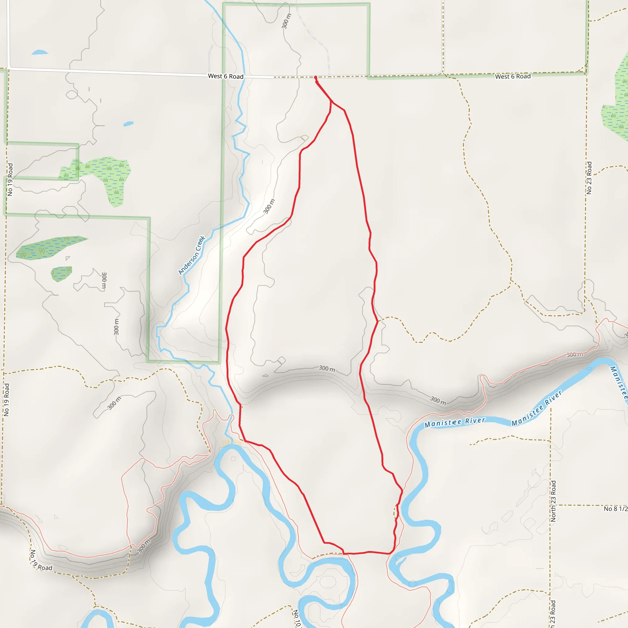 Anderson Creek and Manistee River Loop mobile static map