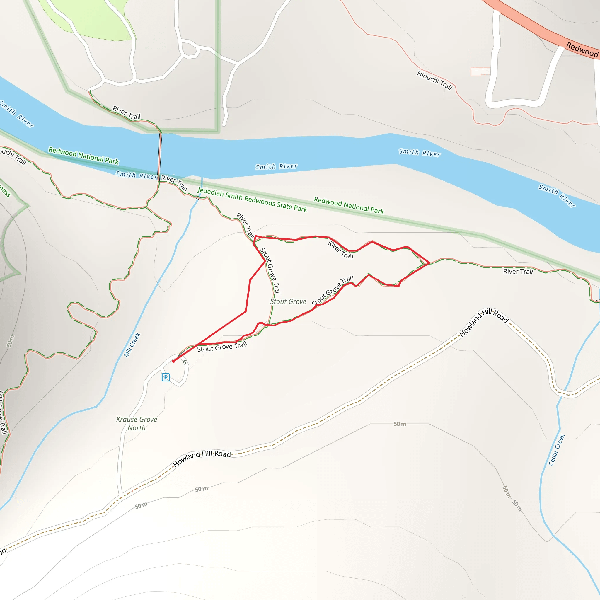 Stout Grove Loop Trail mobile static map