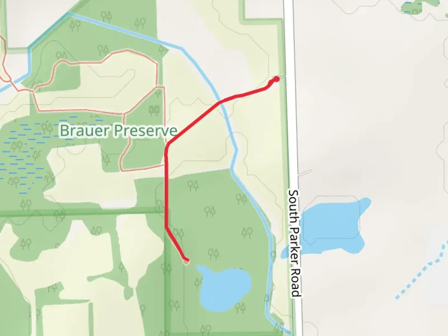 An image depicting the trail Blue Trail and its surrounding area.