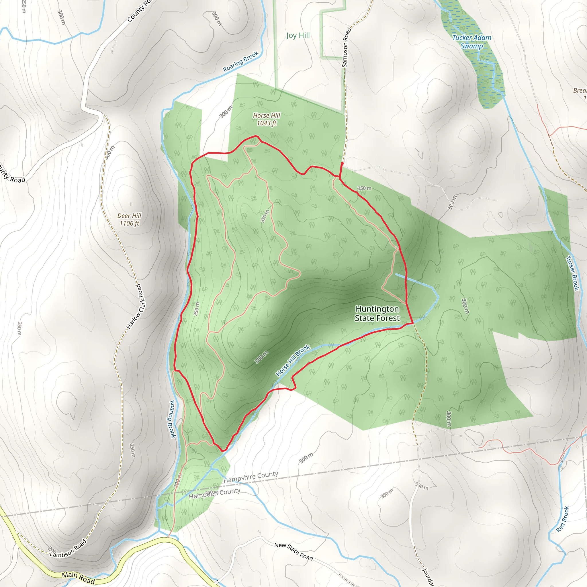 Huntington State Forest Loop mobile static map