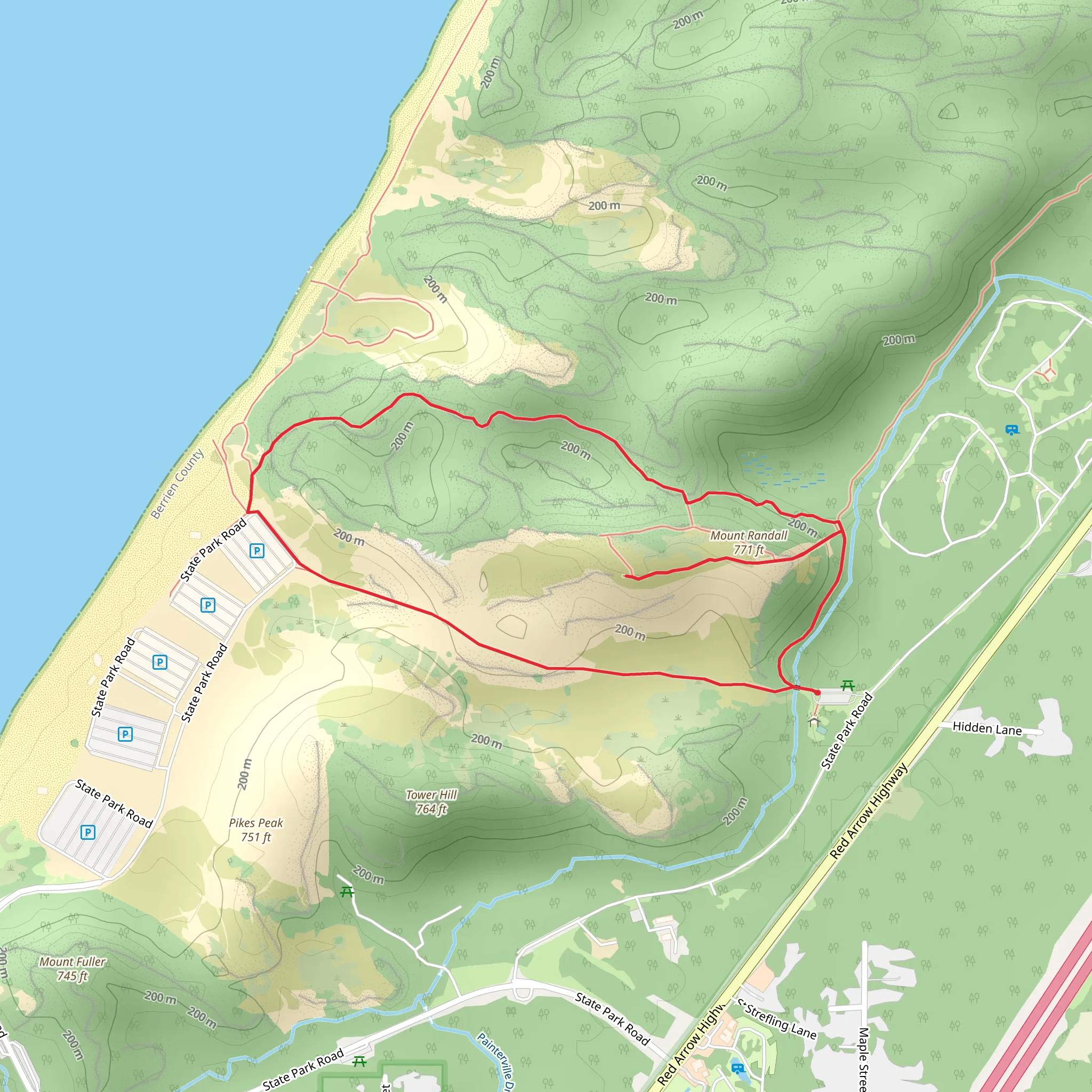 Mount Randall Loop via Warren Dunes Foot Trail mobile static map