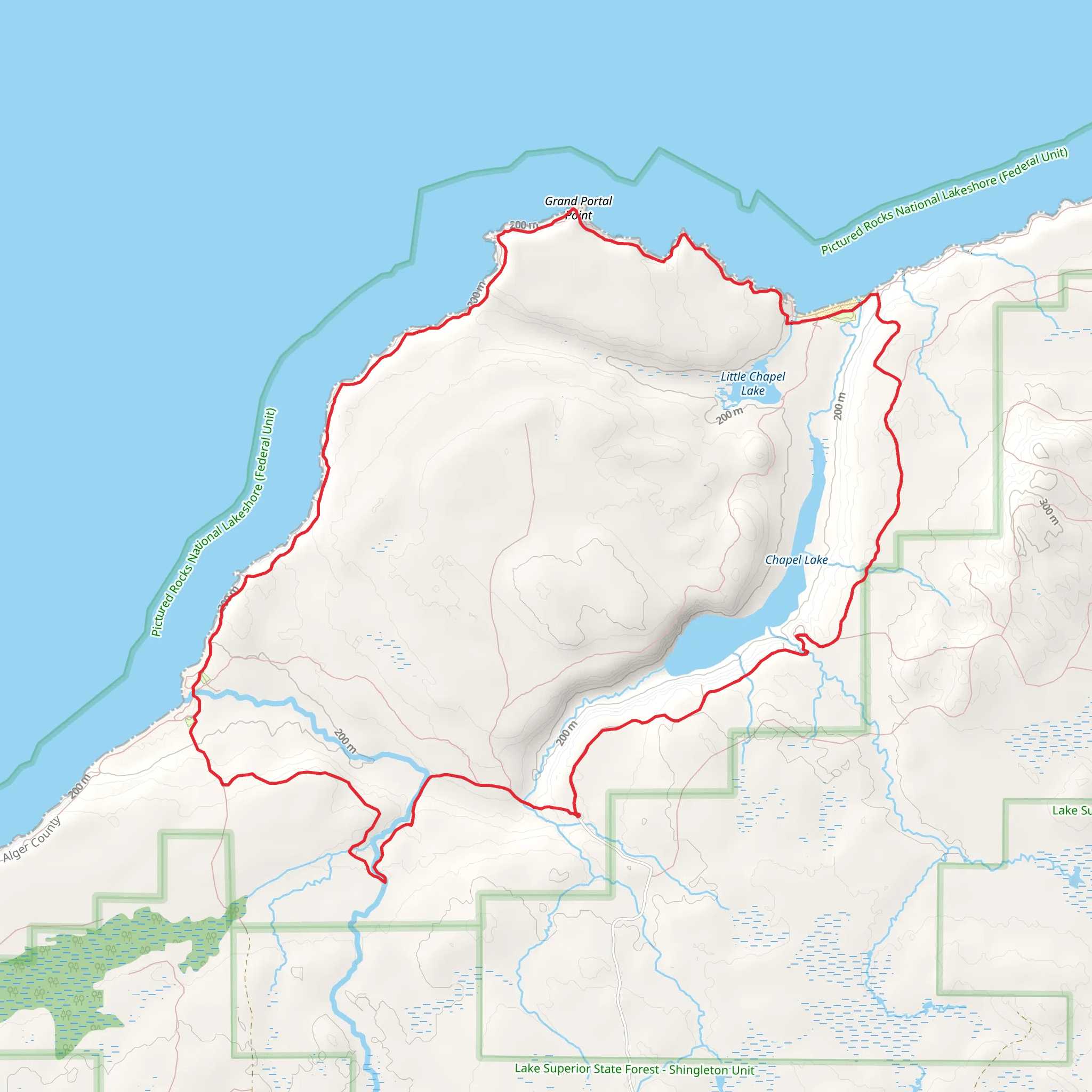 Chapel Lake - Chapel Rock Loop Trail mobile static map