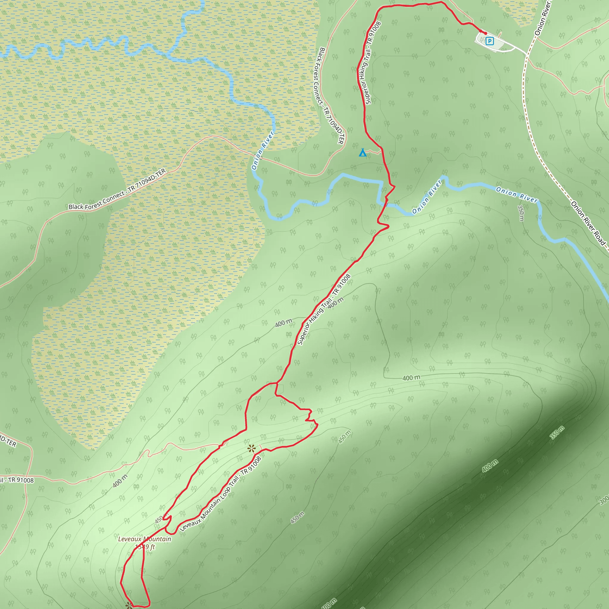 Leveaux Mountain Loop via Superior Hiking Trail mobile static map
