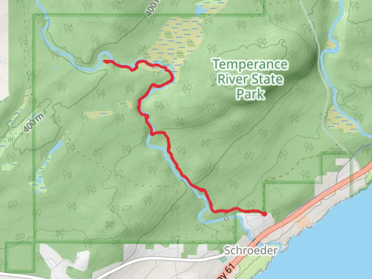 An image depicting the trail Cross River via Superior Hiking Trail and its surrounding area.
