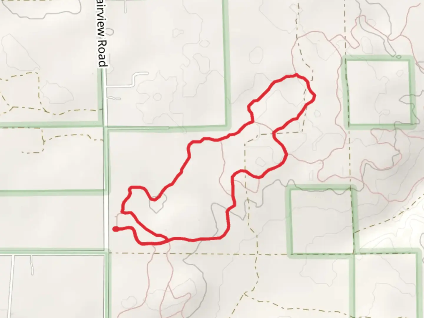 An image depicting the trail Ogemaw Hills Pathway Loop and its surrounding area.