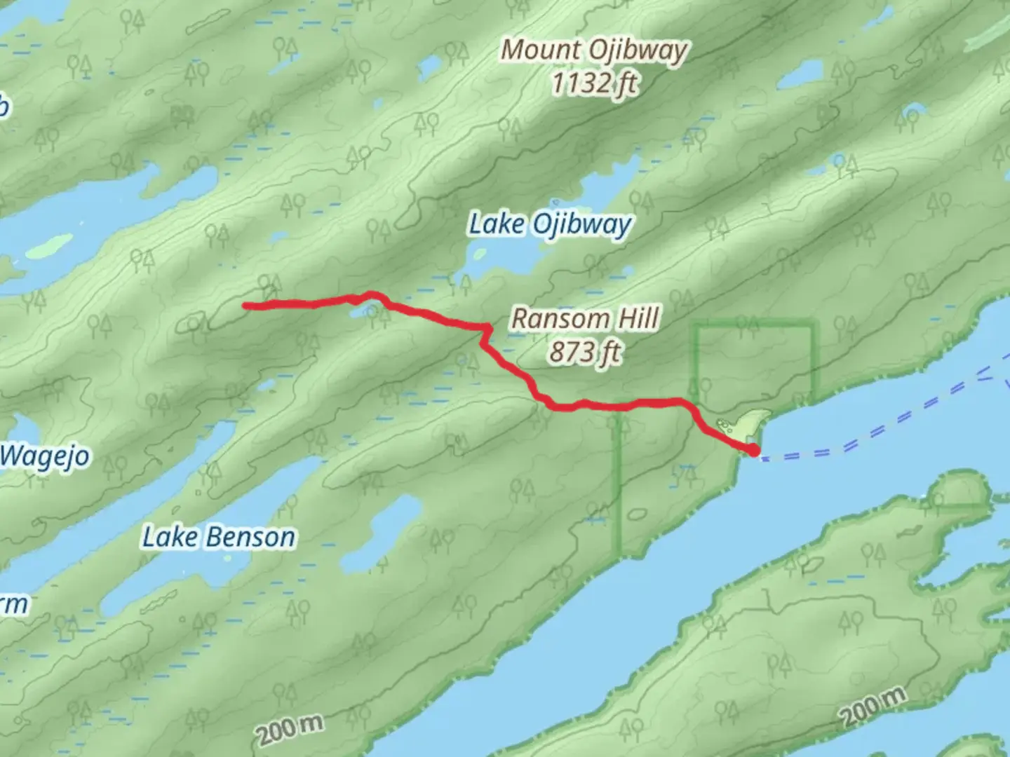 An image depicting the trail Benson Creek and its surrounding area.