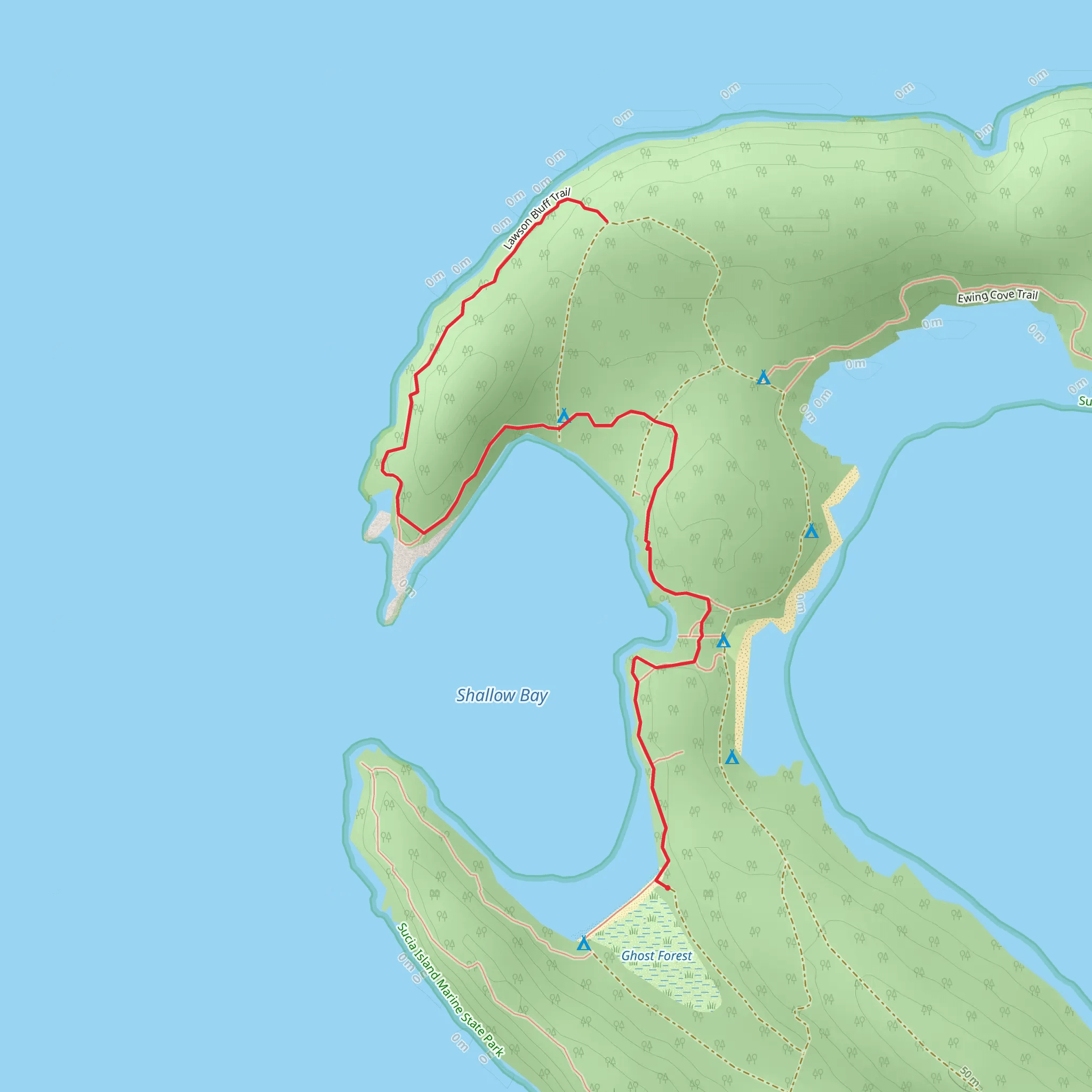 Lawson Bluff Trail mobile static map