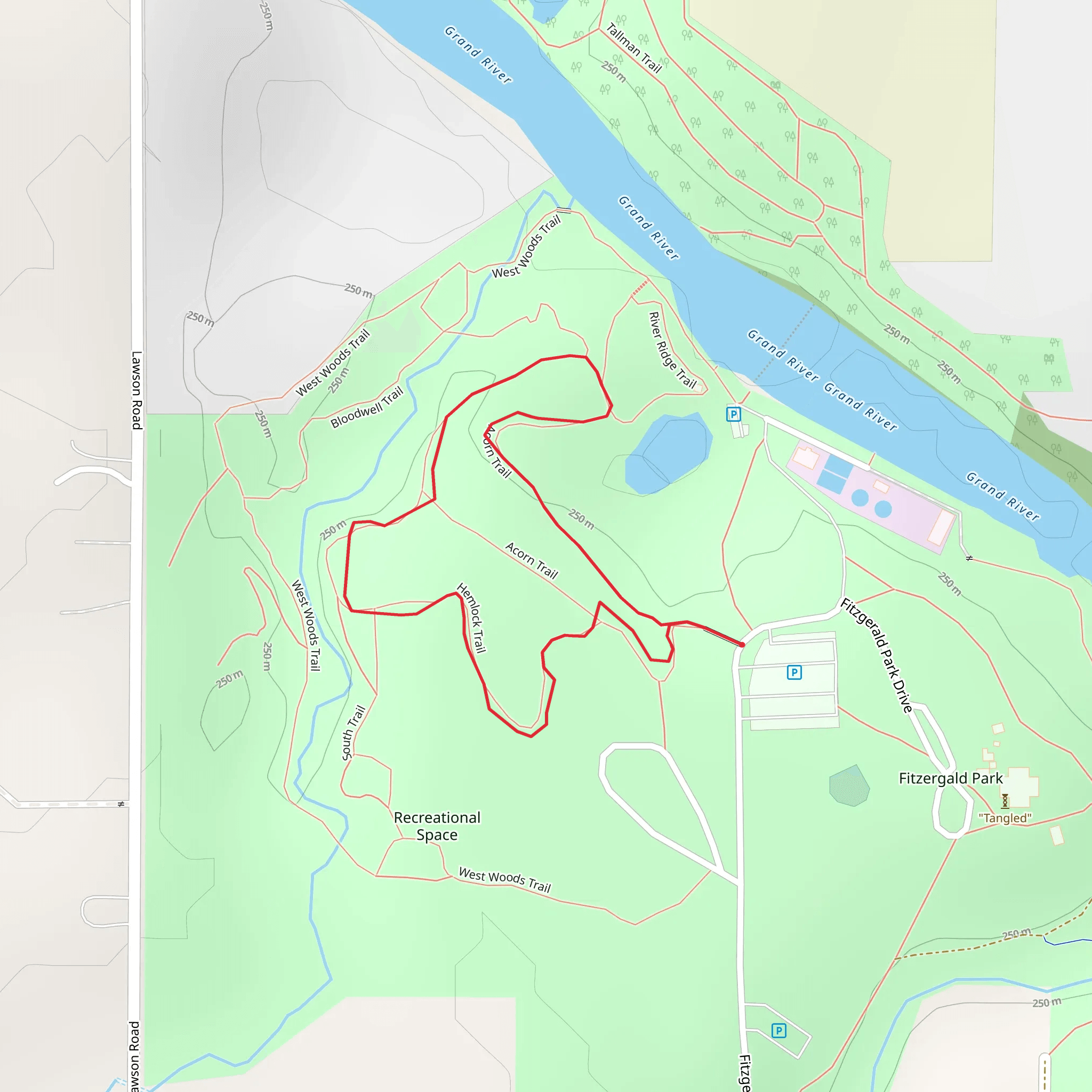 Acorn and Hemlock Loop Trail mobile static map