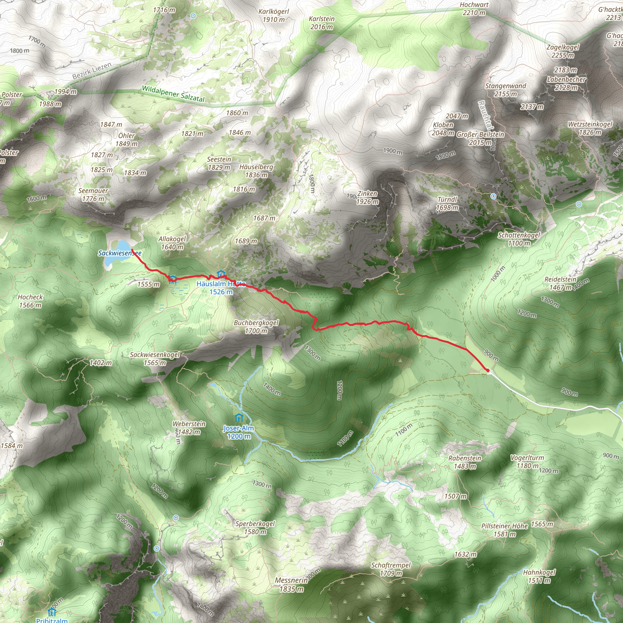 Bodenbauer to Sackwiesensee mobile static map