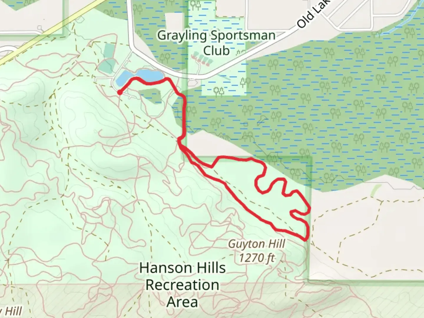 An image depicting the trail Easy Rider Loop - Green and its surrounding area.
