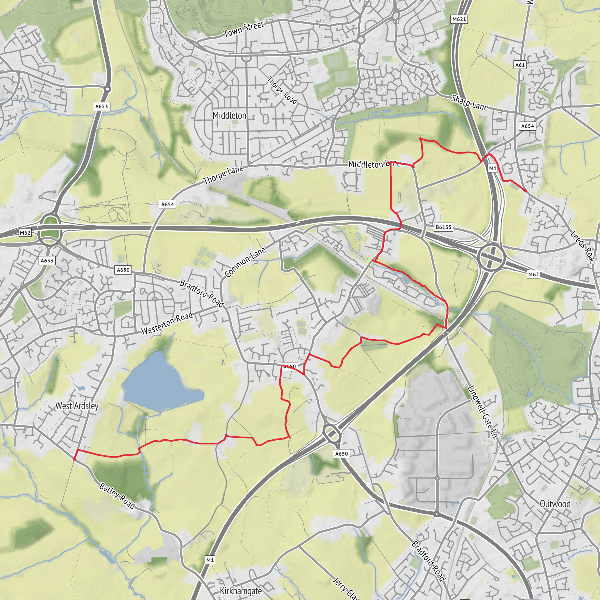 Leeds Country Way Day 6 mobile static map
