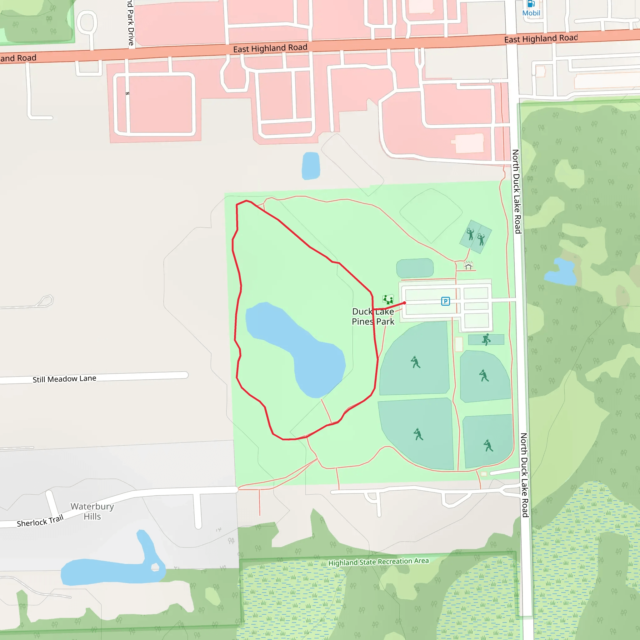 Duck Lake Pines Park Loop mobile static map