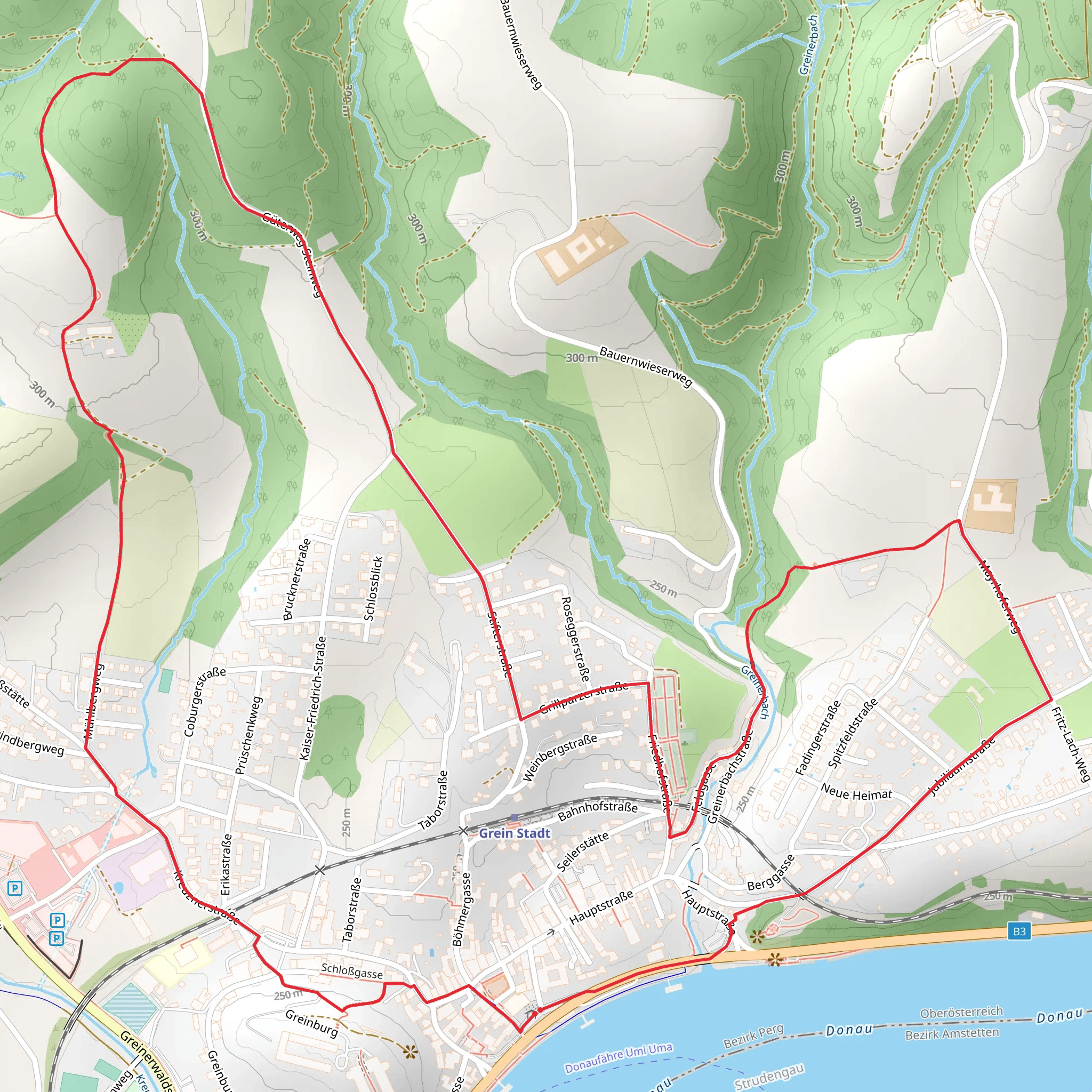 Grein - Grein Danube View Loop Trail mobile static map