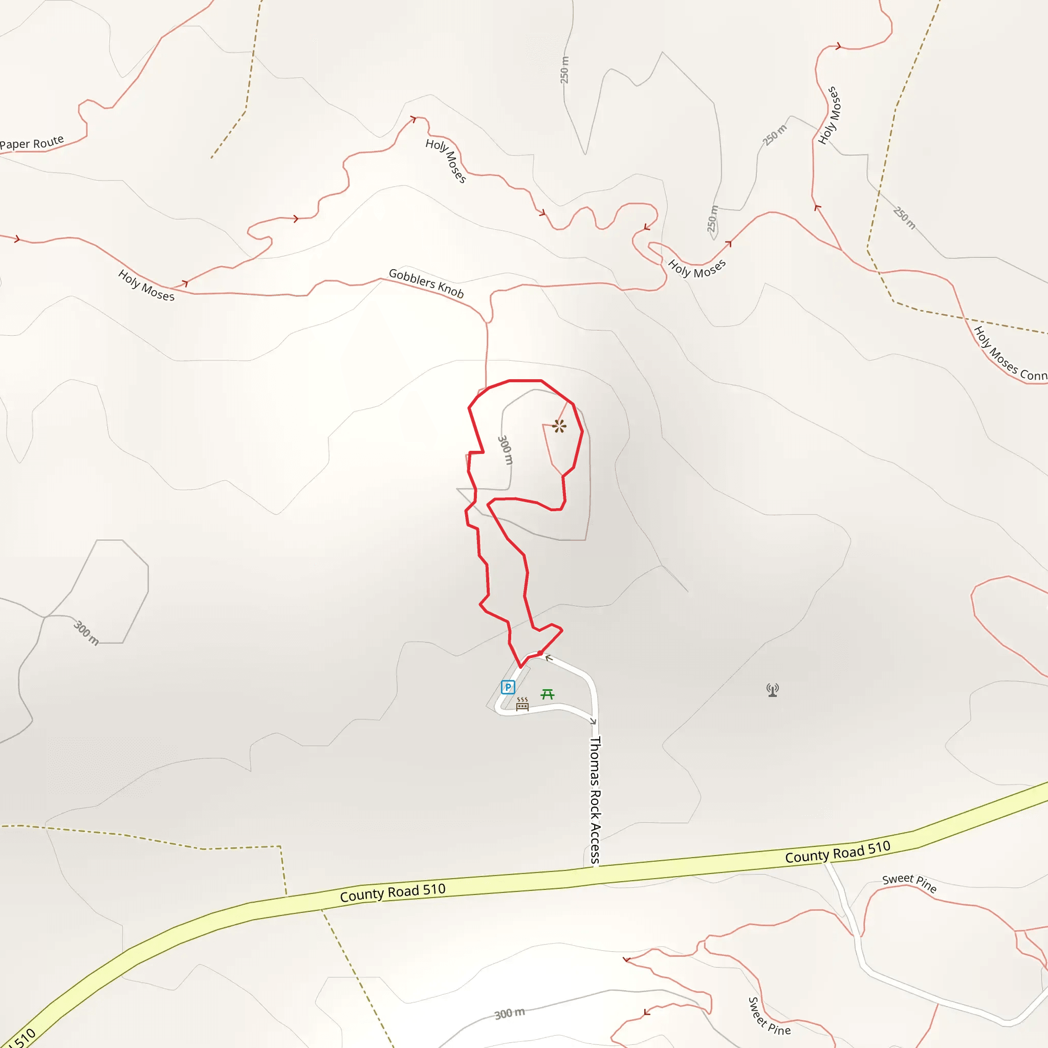 Thomas Rock Access Loop mobile static map