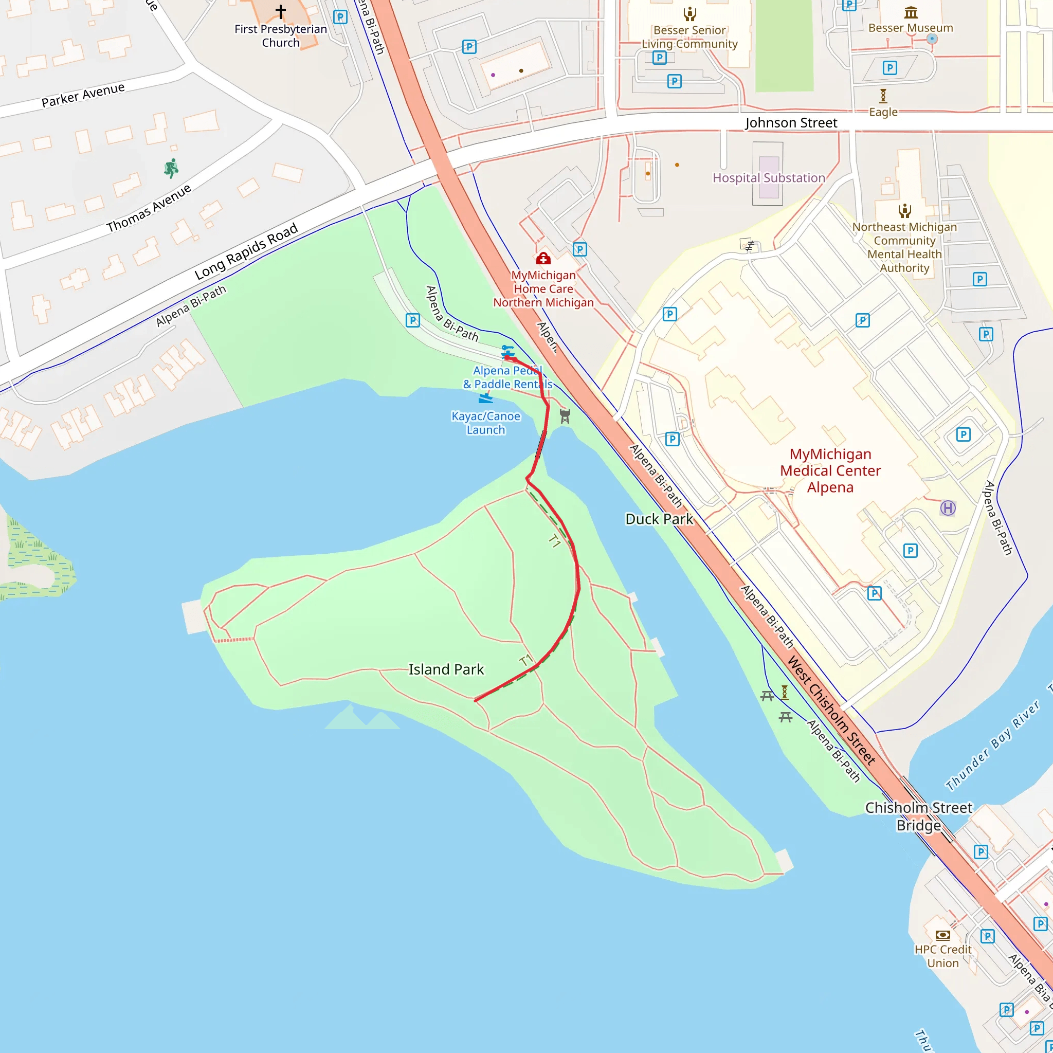 Alpena Island Park mobile static map