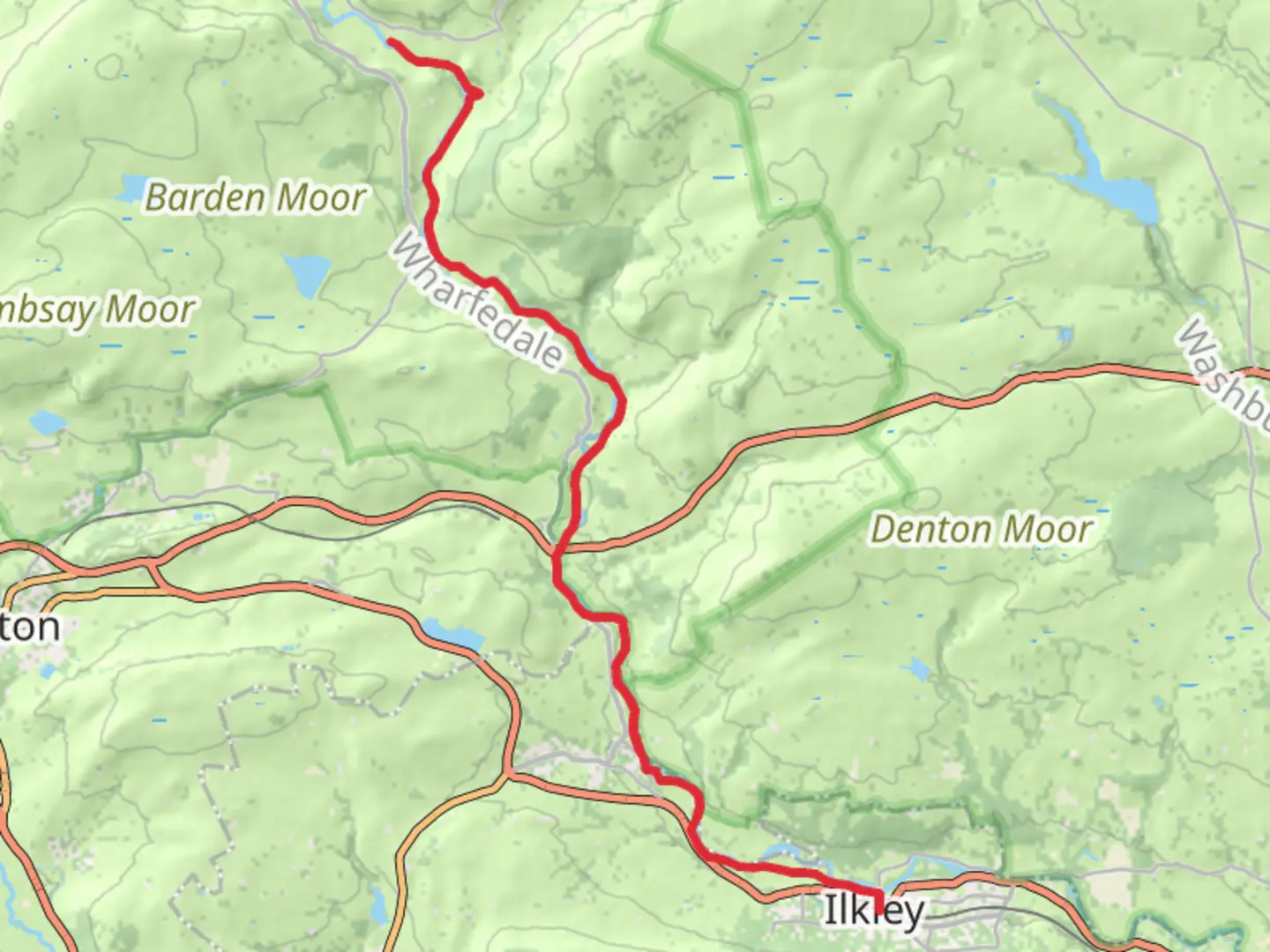 An image depicting the trail Dales Way Day 1 and its surrounding area.
