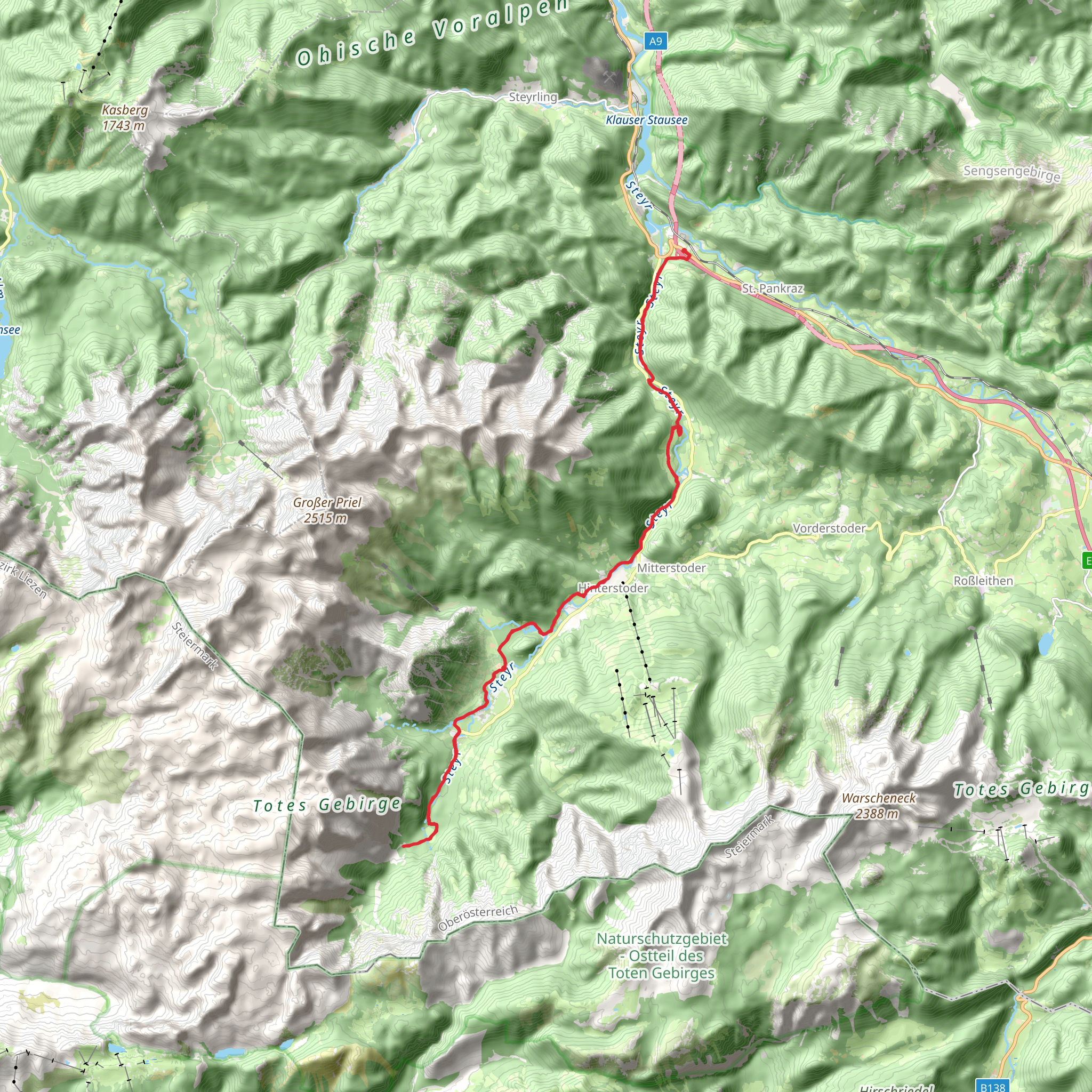 Flötzersteig Hike mobile static map