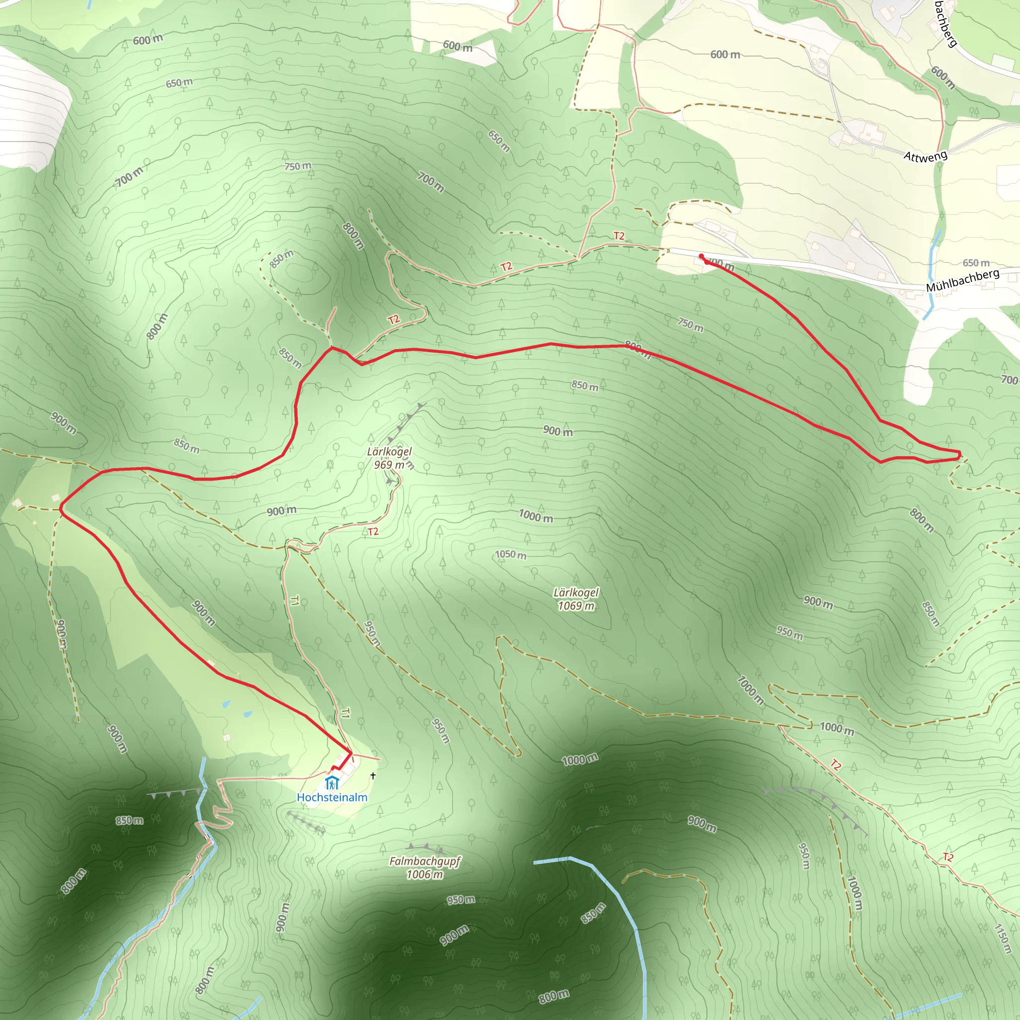 Traunkirchen - Hochsteinalm Hike mobile static map
