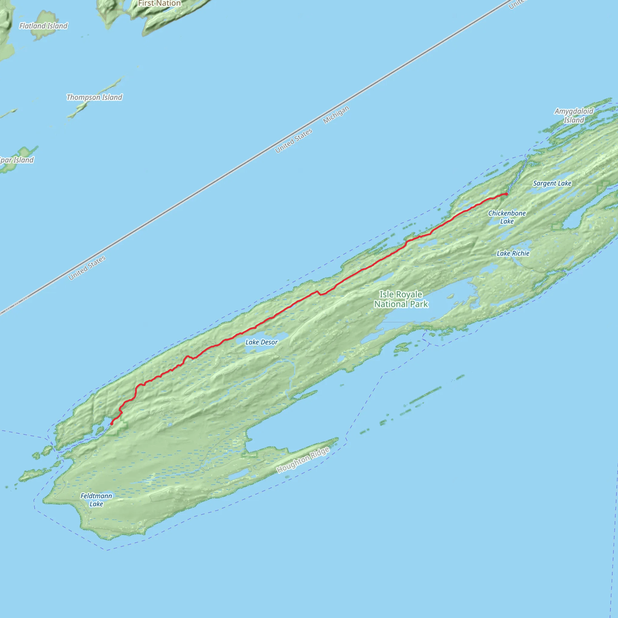 Minong Ridge Trail mobile static map