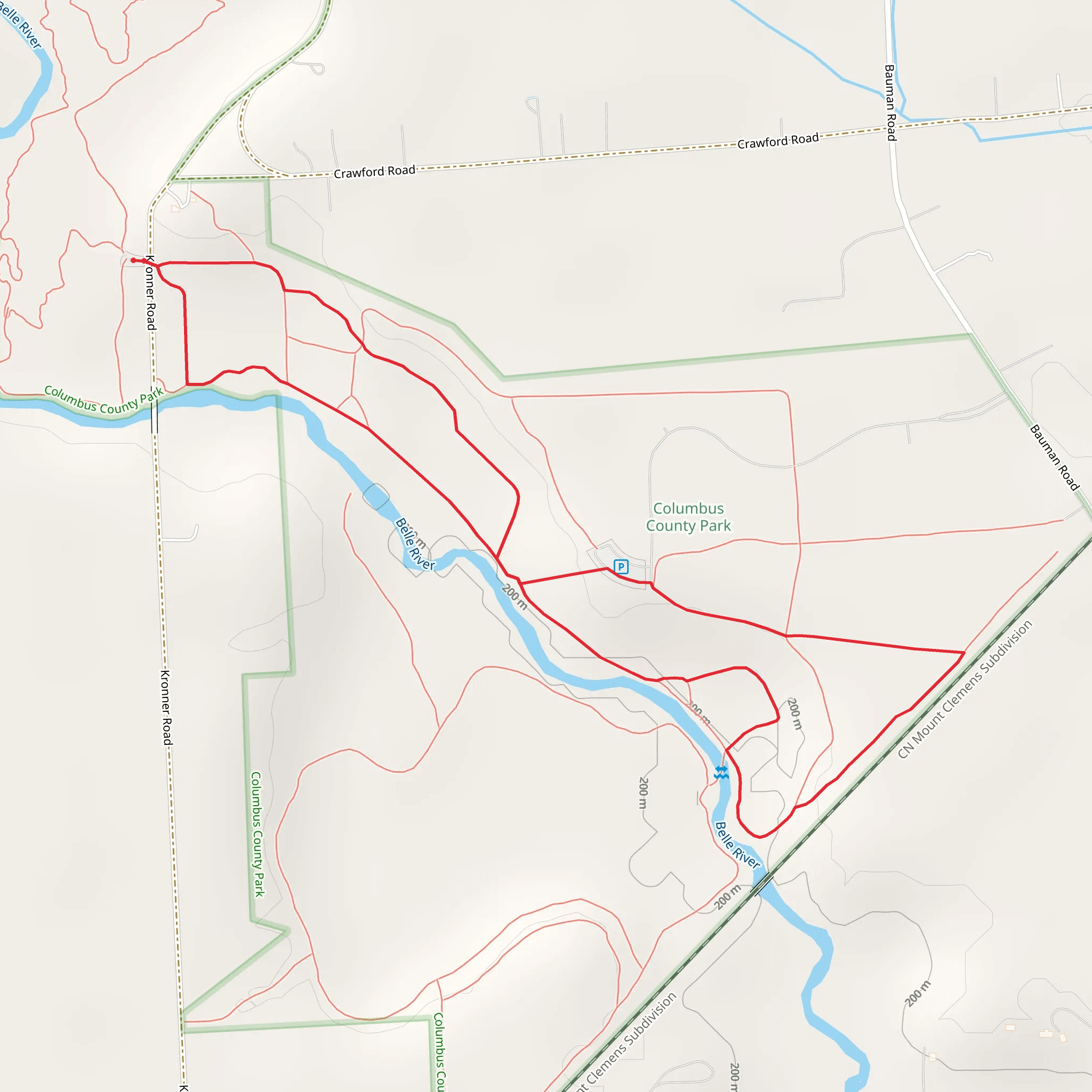 Kronner Road Loop - East mobile static map