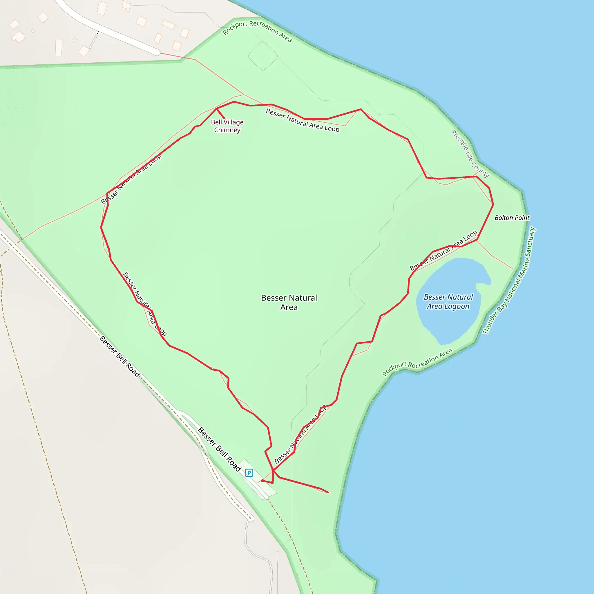 Besser Natural Area Loop mobile static map