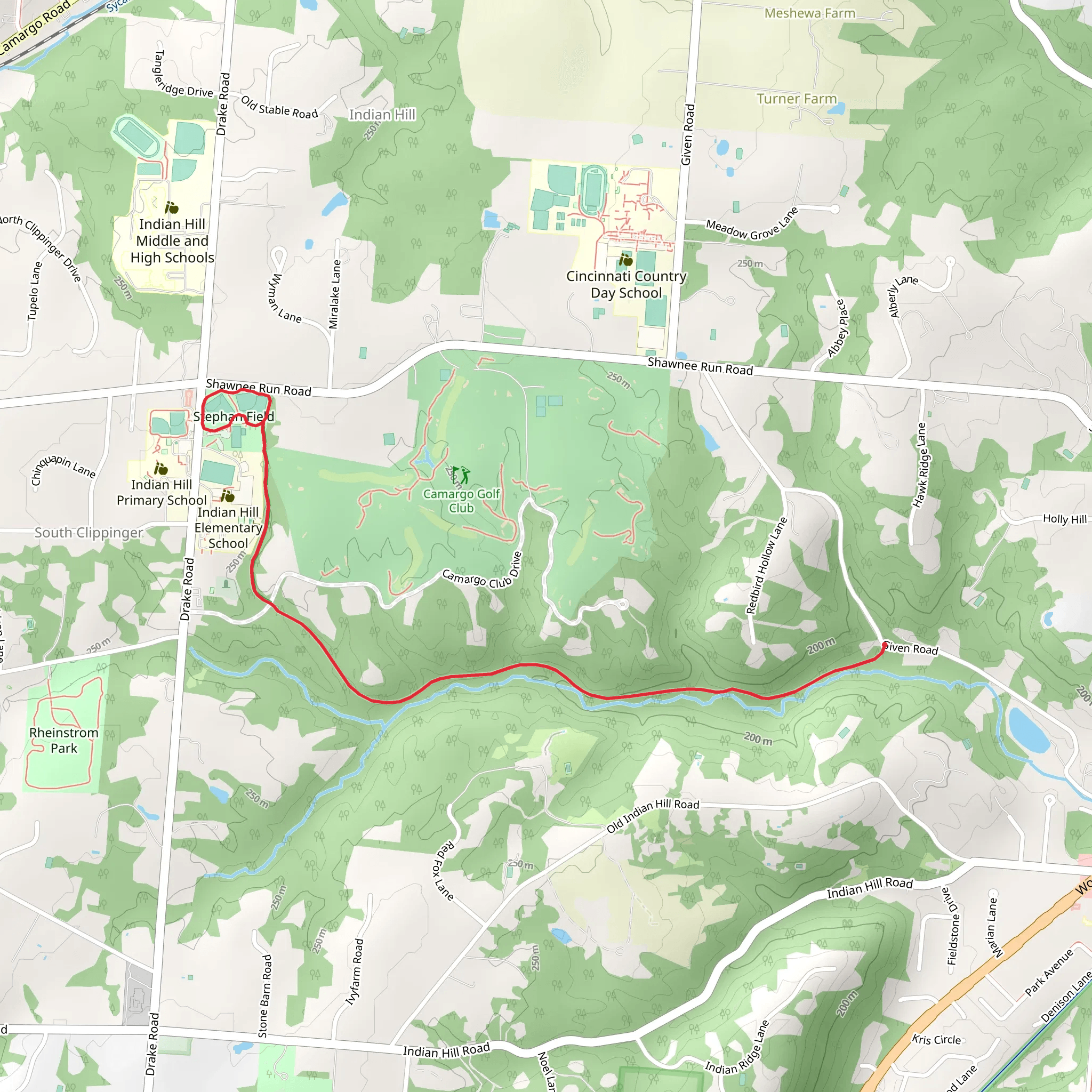 Stephan Field Loop via Red Bird Hollow Trail mobile static map