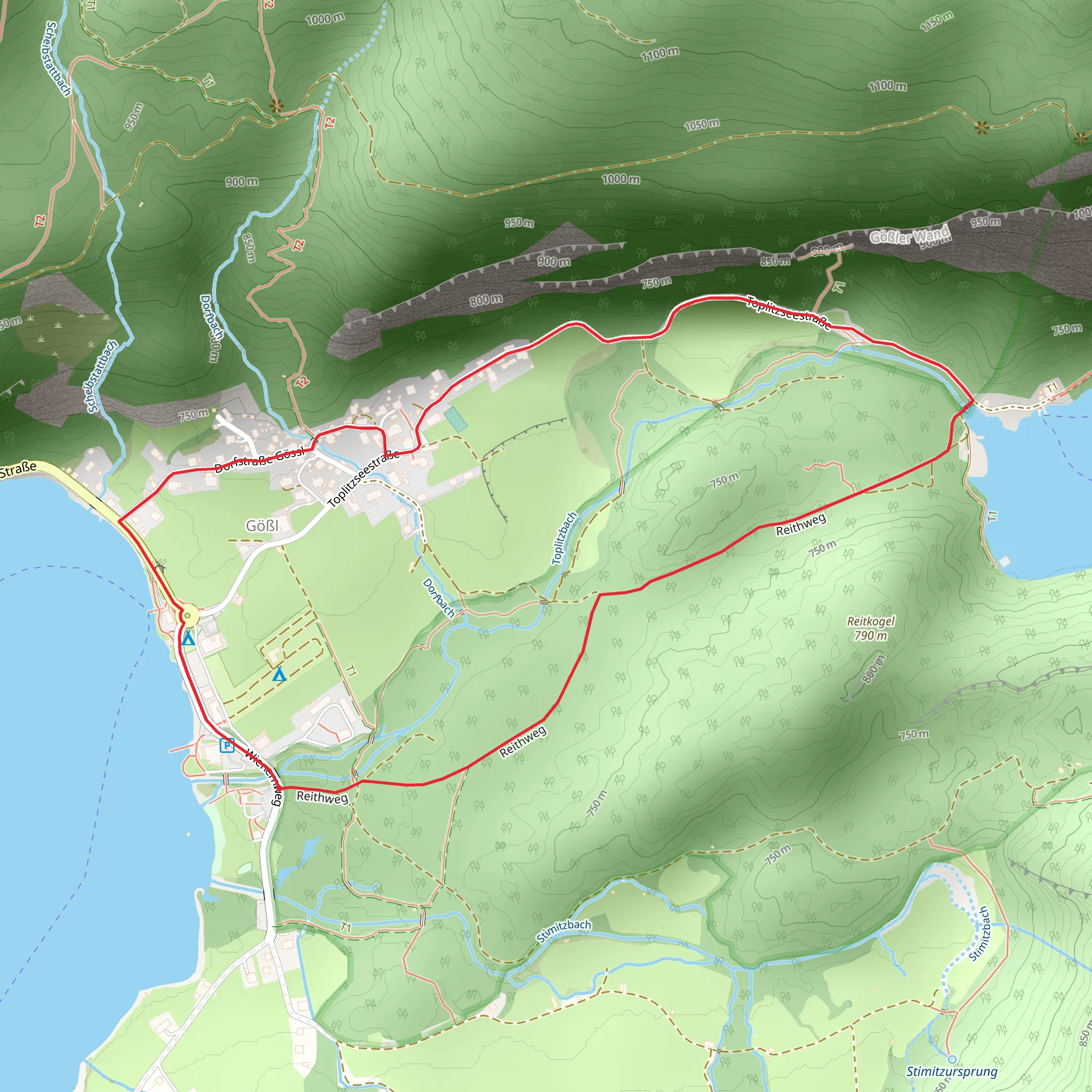 Gößl to Lake Toplitz Loop mobile static map