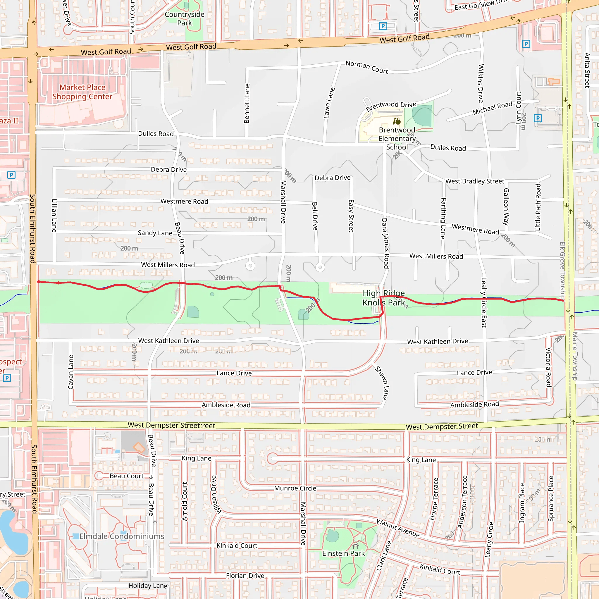 High Ridge Knolls Park mobile static map