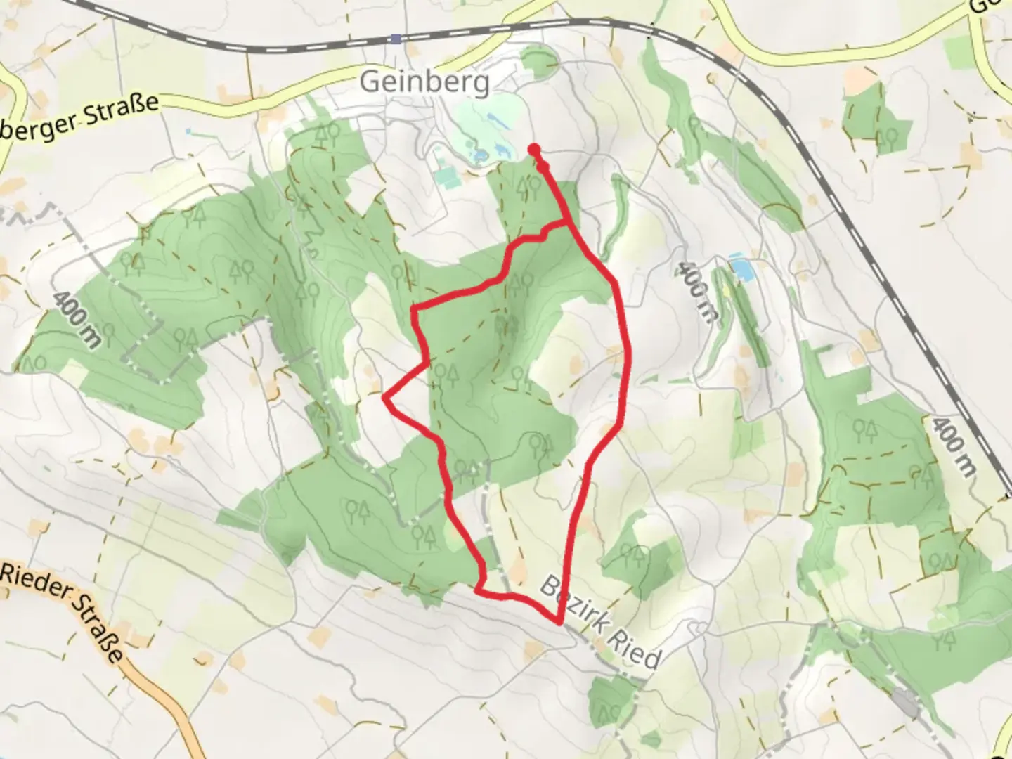 An image depicting the trail Schlanke Linie Runde - Bewegungsarena and its surrounding area.