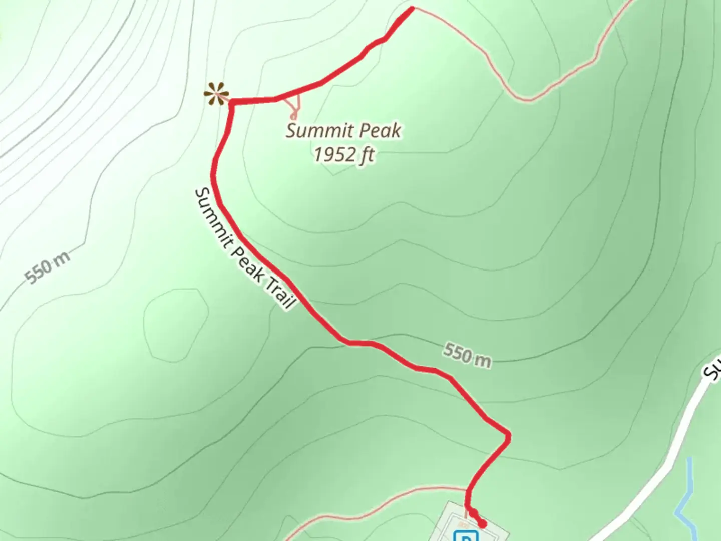 An image depicting the trail Summit Peak Trail and its surrounding area.