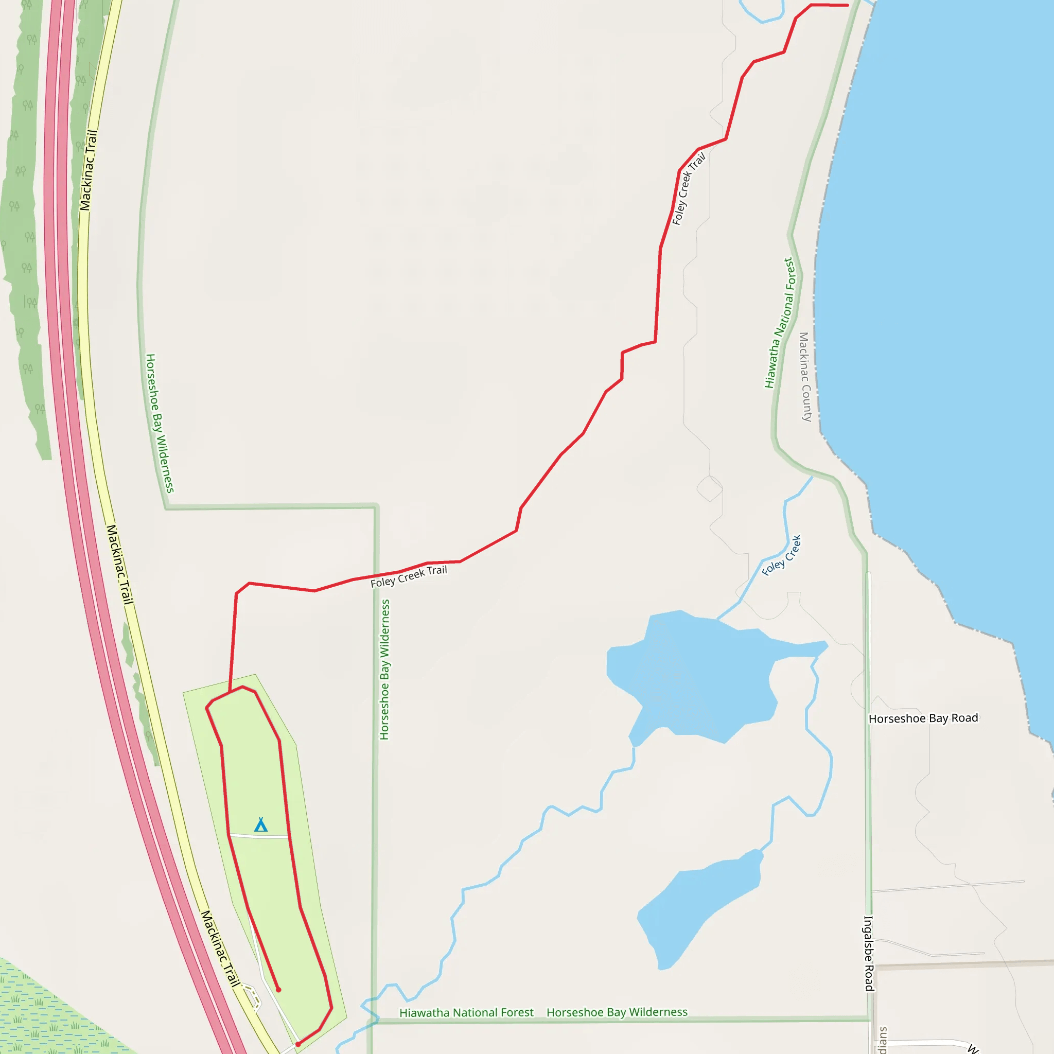 Horseshoe Bay Trail - Lake Huron mobile static map