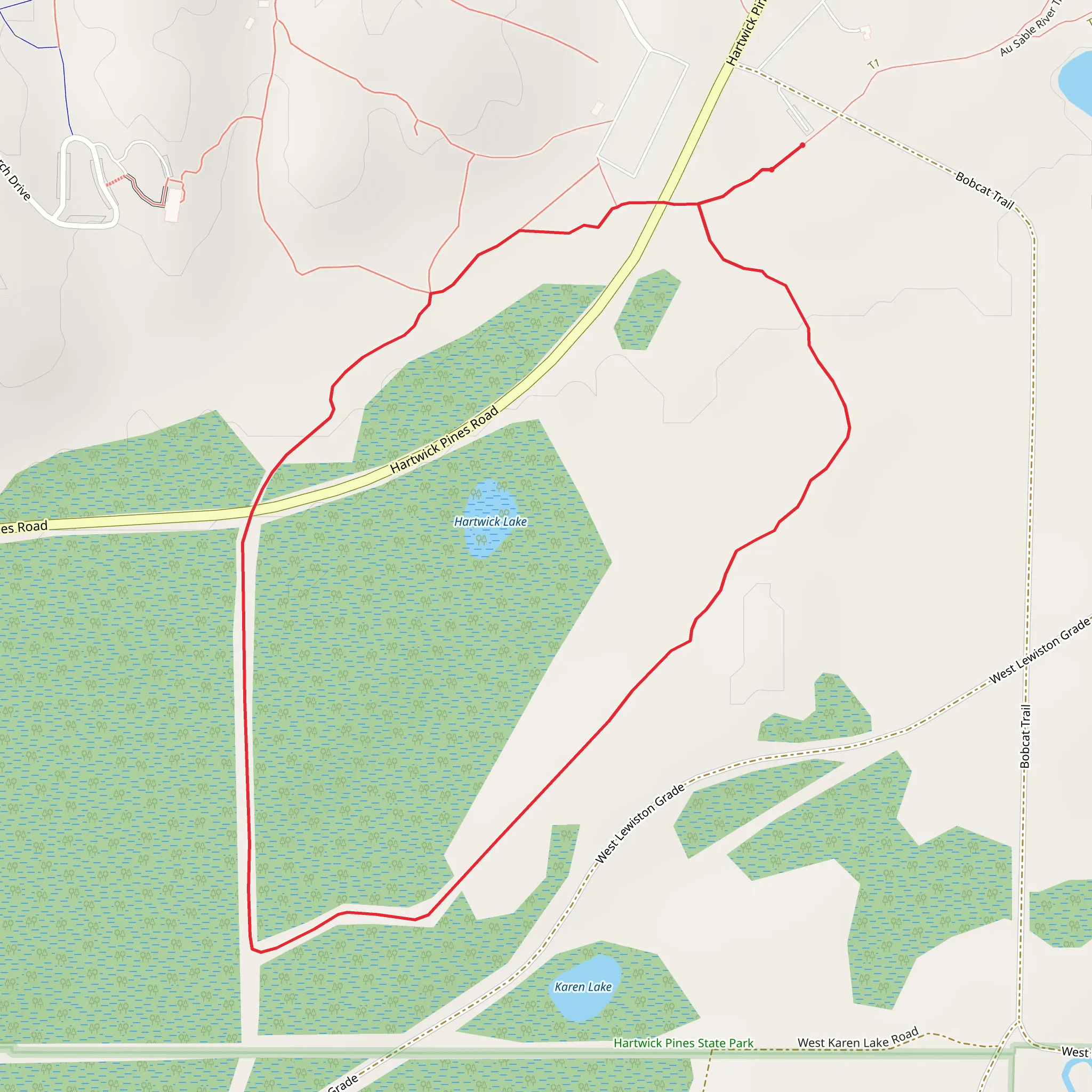 Hartwick Lake Loop mobile static map