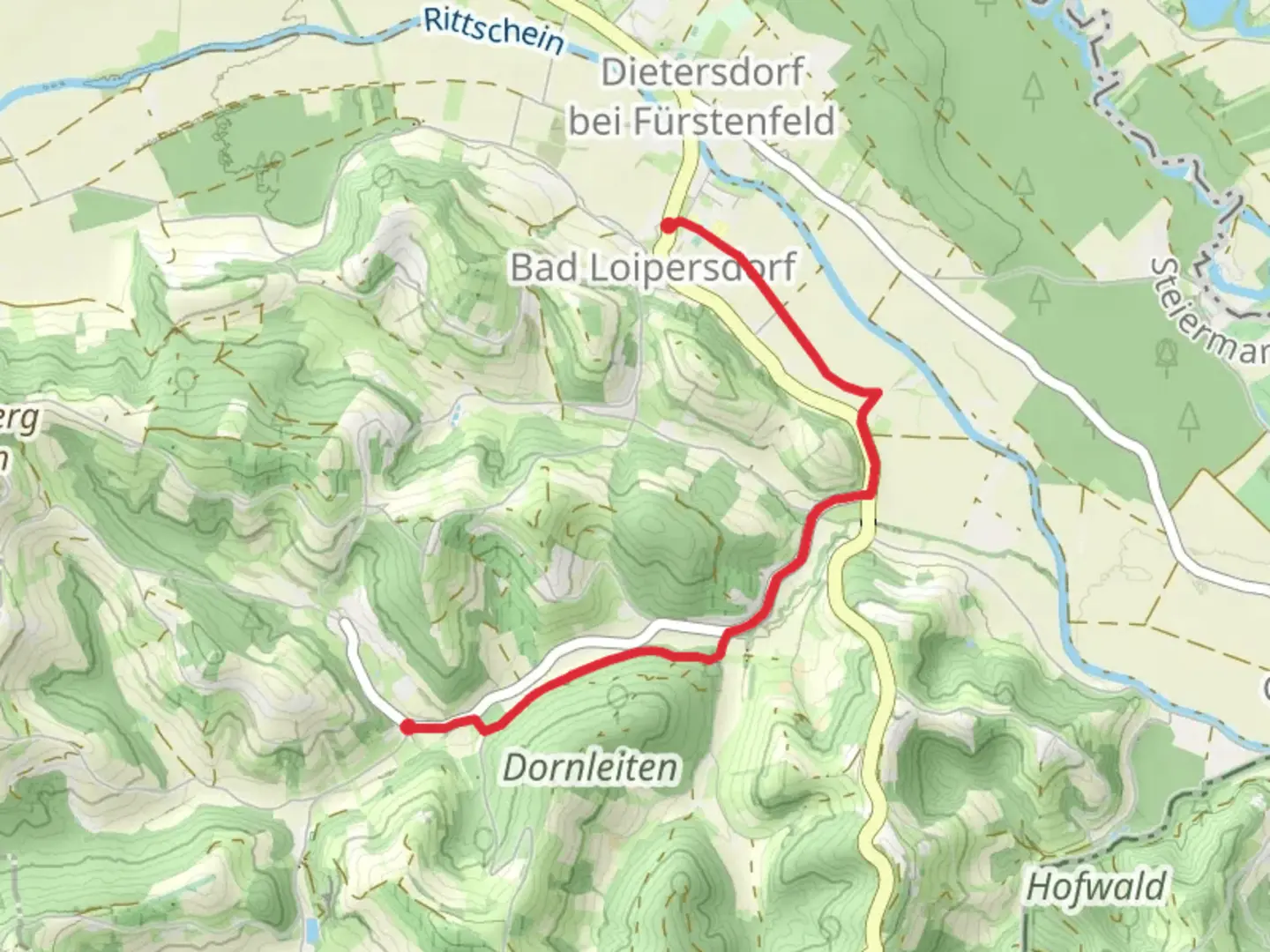 An image depicting the trail Bad Loipersdorf Wine Trail and its surrounding area.
